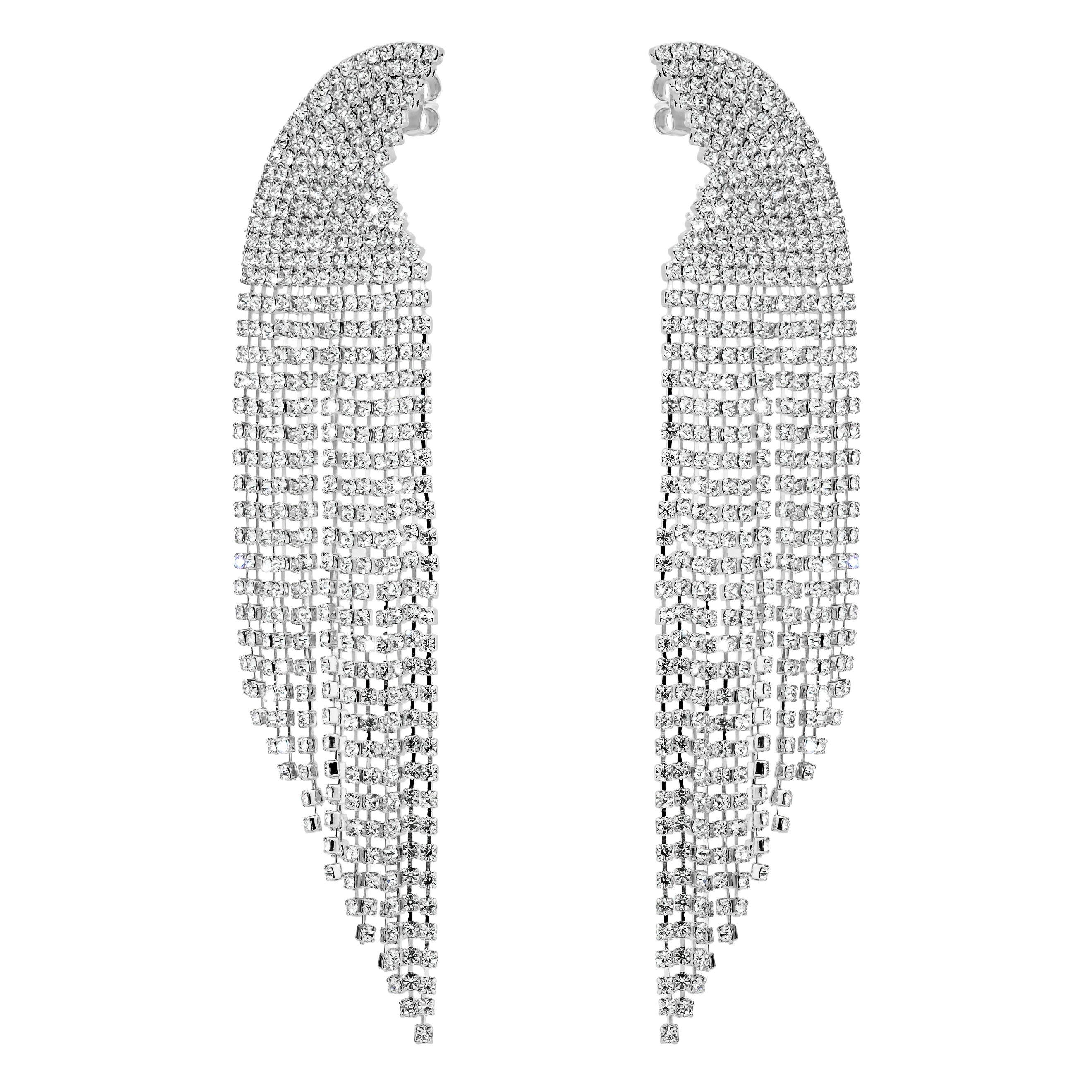 semi-circle earrings with crystals