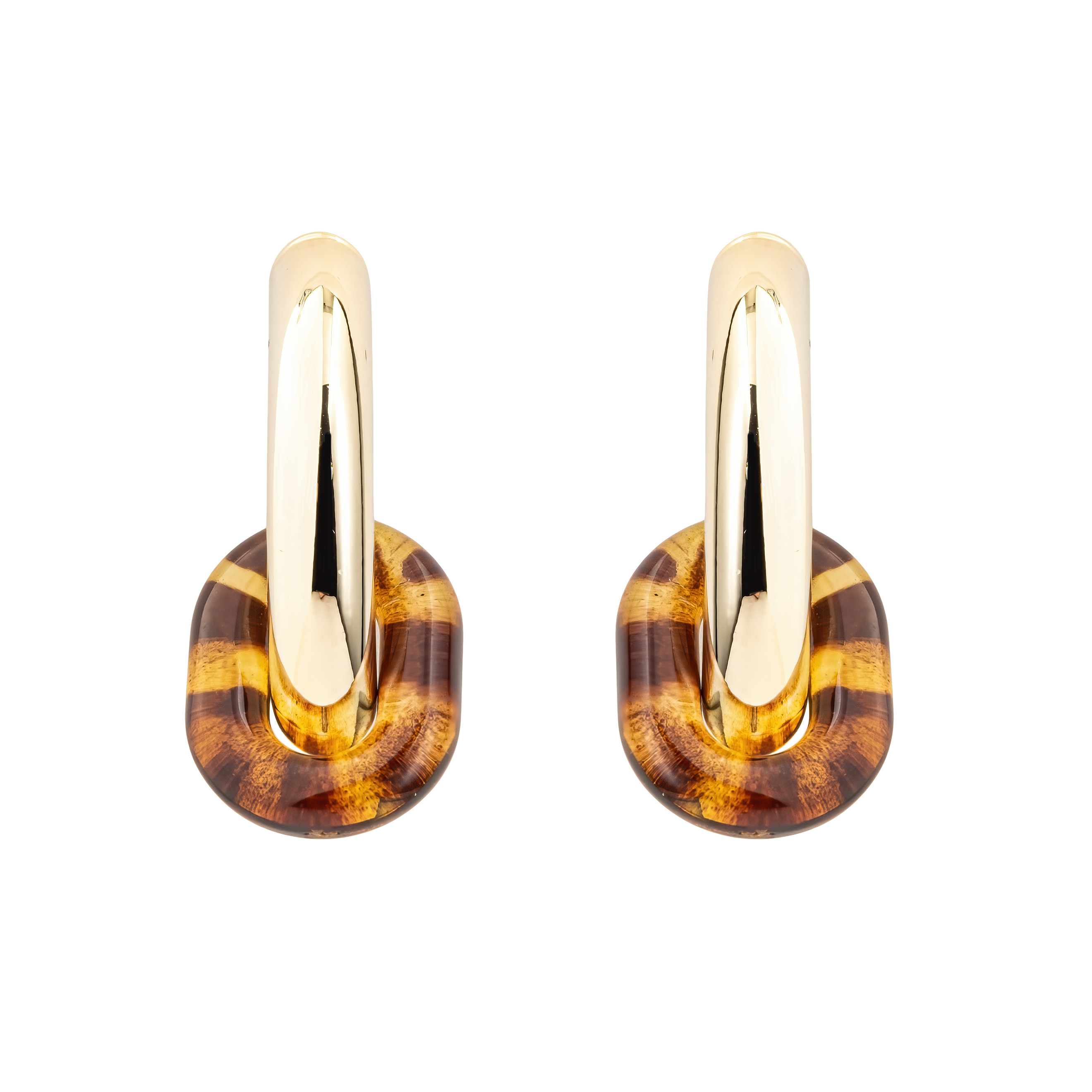 earrings with tortoiseshell pendants