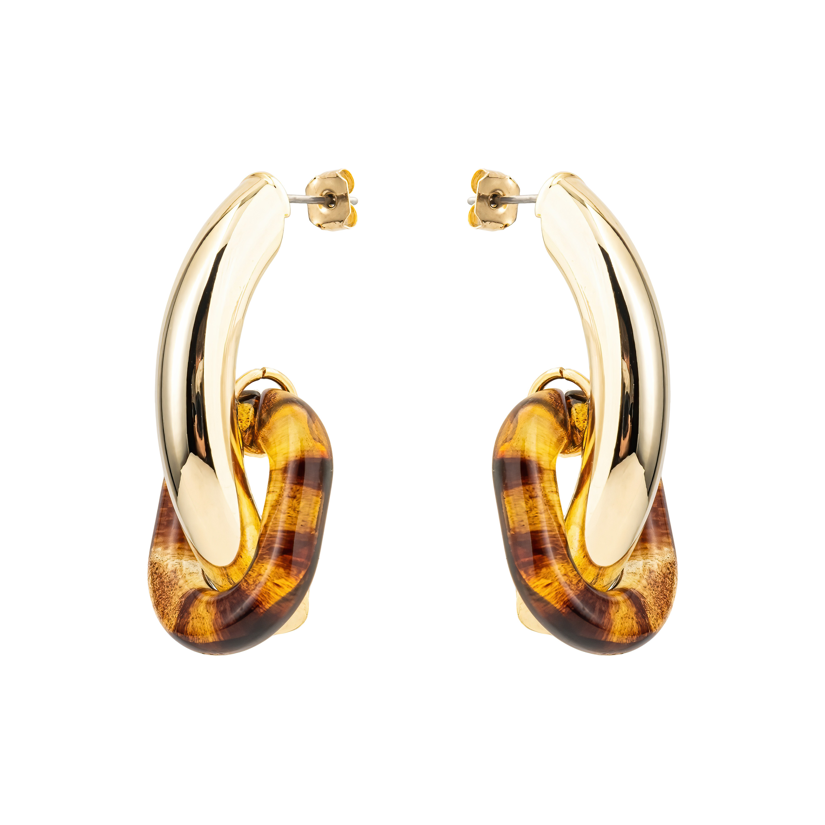 earrings with tortoiseshell pendants