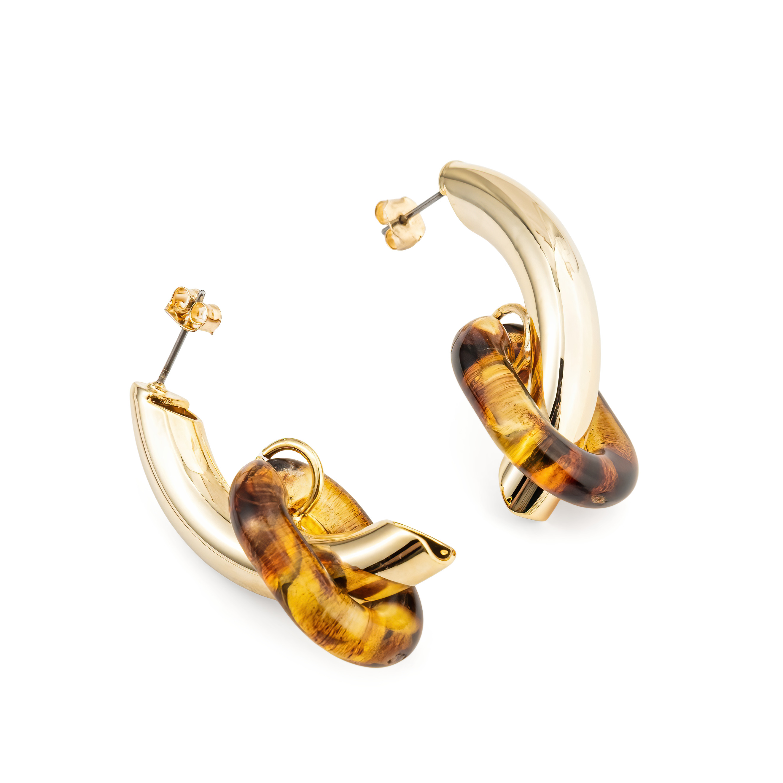 earrings with tortoiseshell pendants