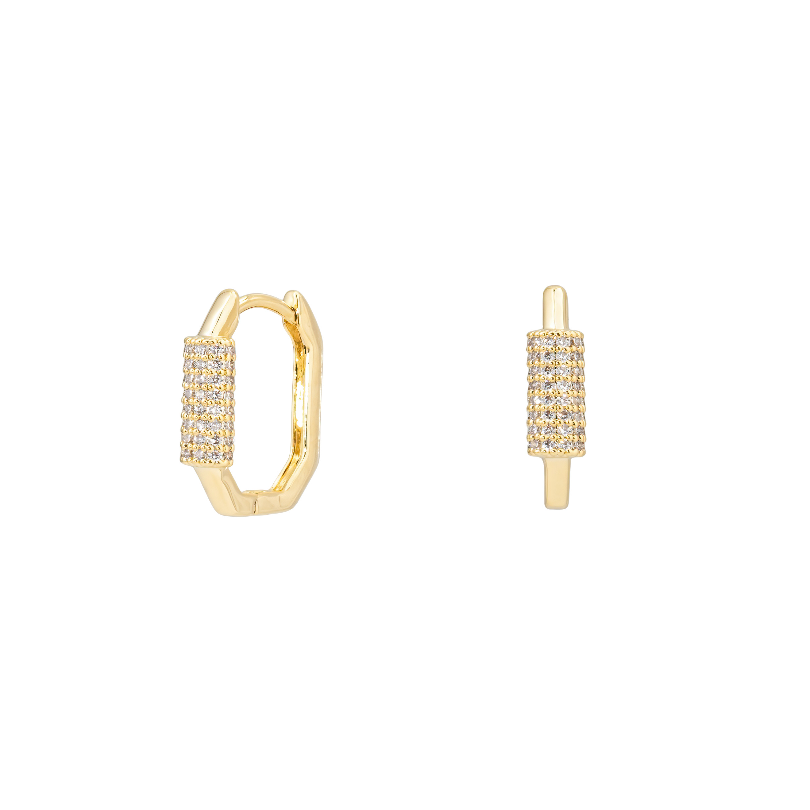 octahedral earrings with crystals