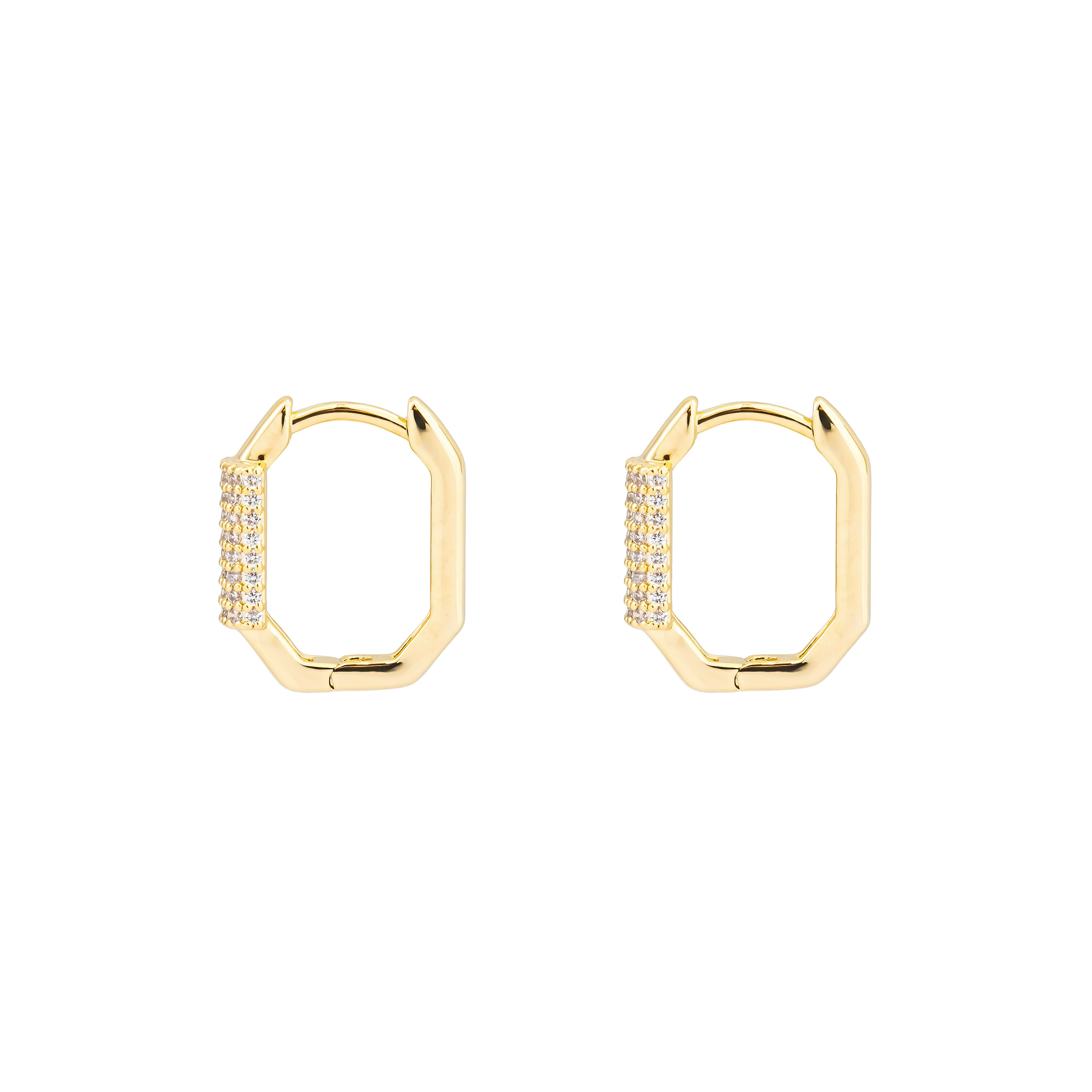 octahedral earrings with crystals