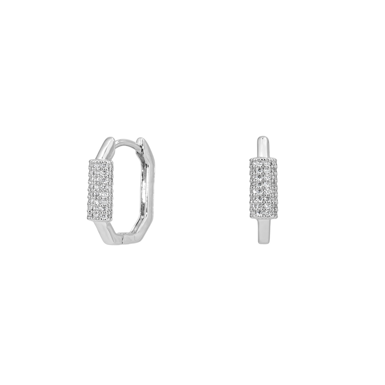 Herald Percy Серебристые серьги-восьмигранники с кристаллами herald percy серебристые серьги с белыми кристаллами