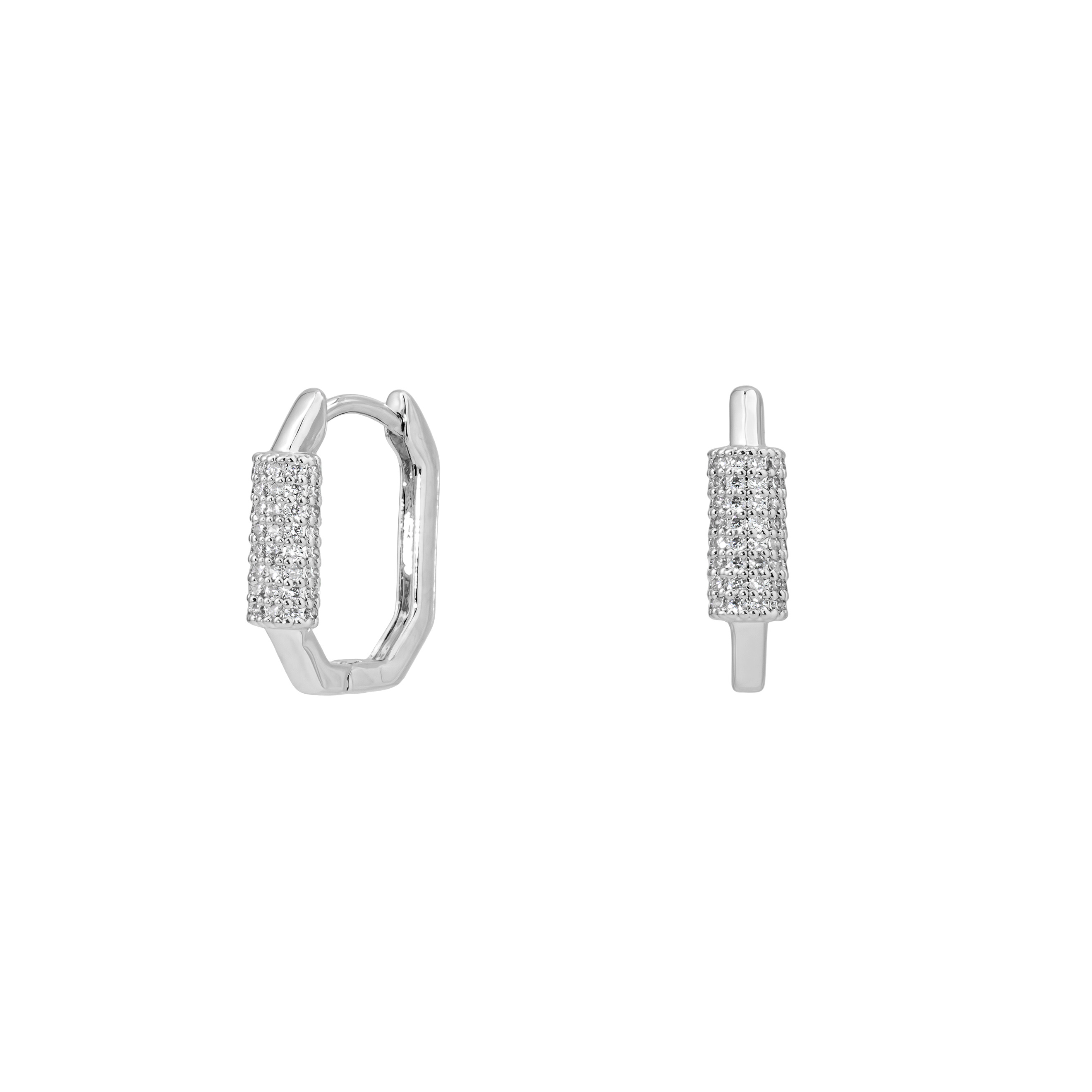 octahedral earrings with crystals