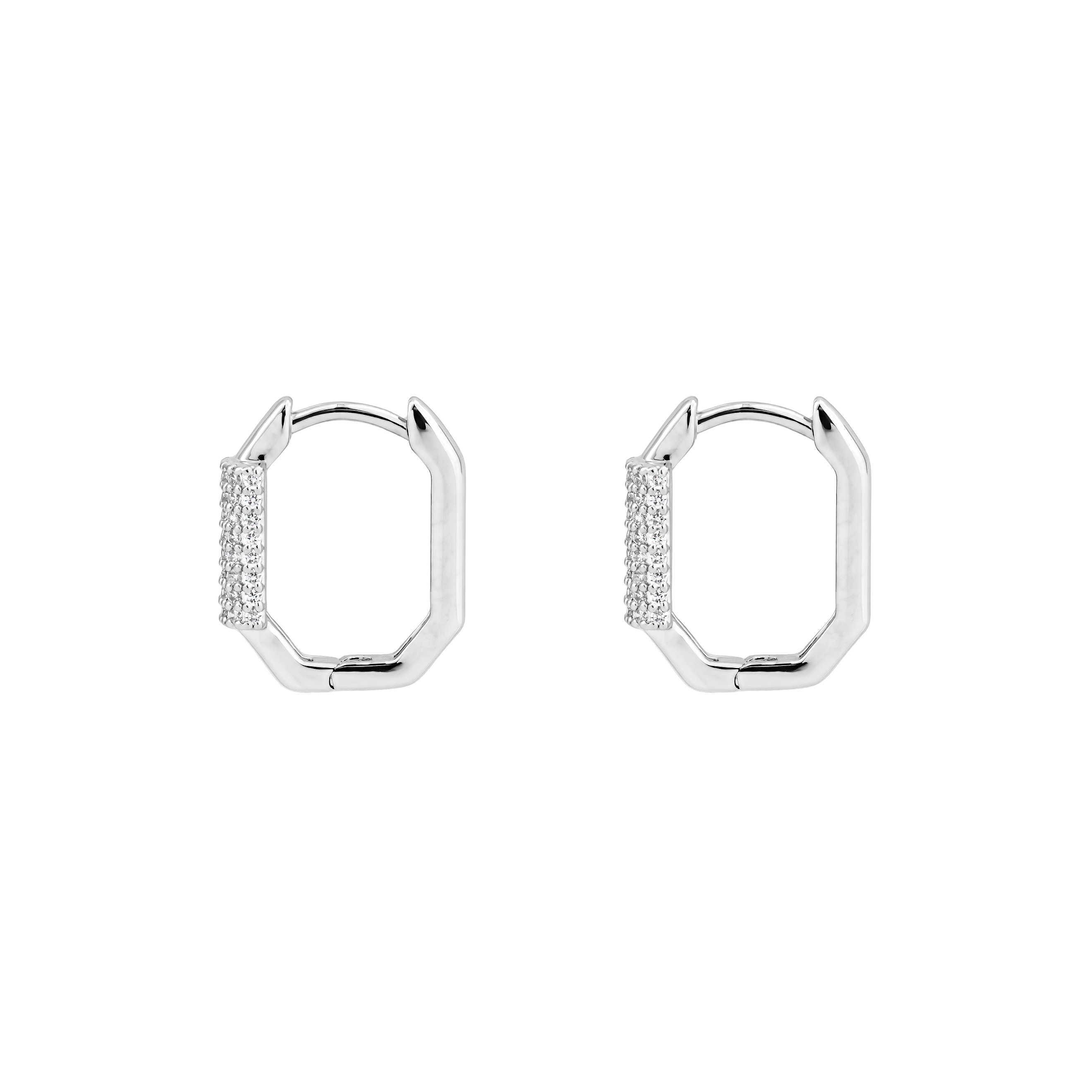 octahedral earrings with crystals