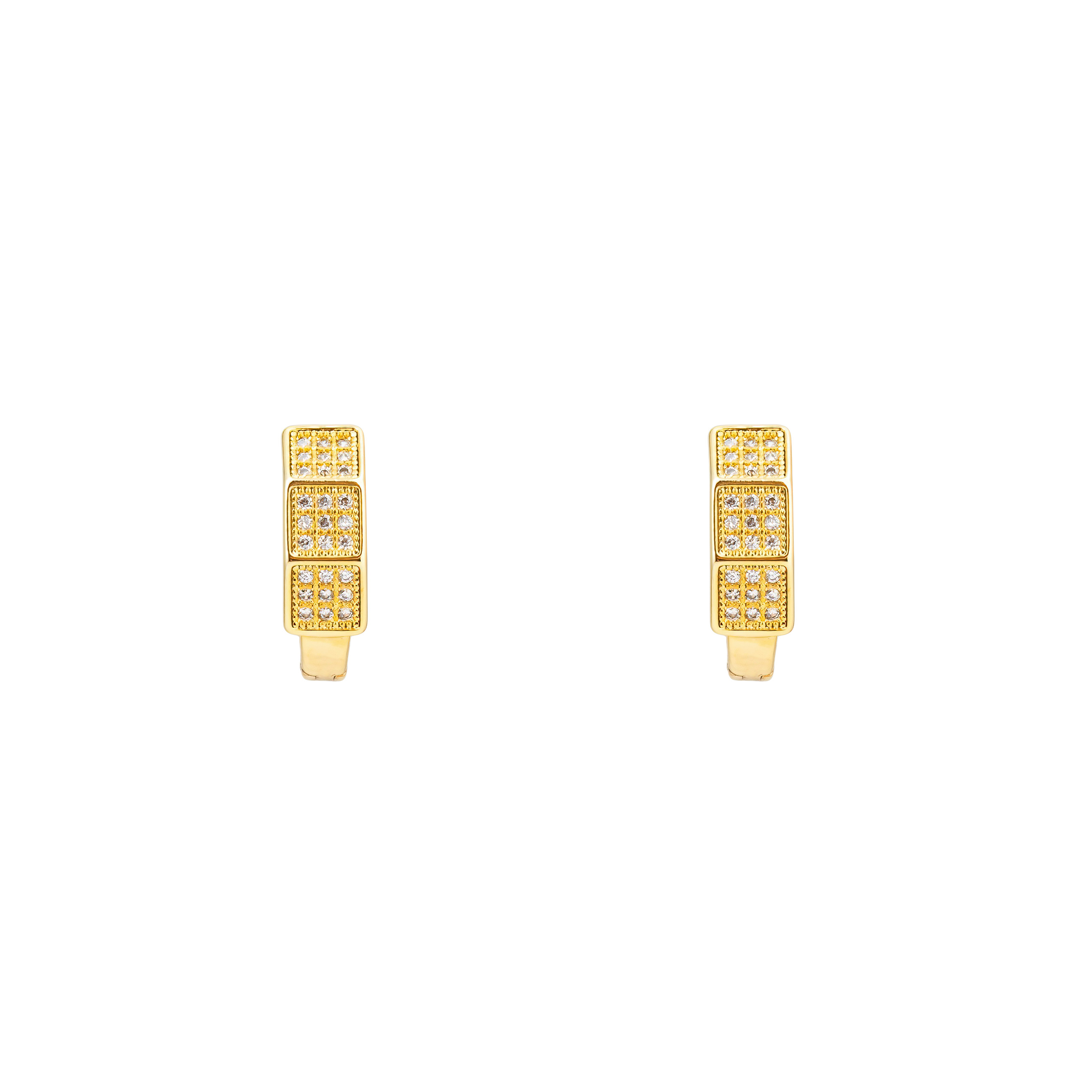 faceted ring earrings with crystals