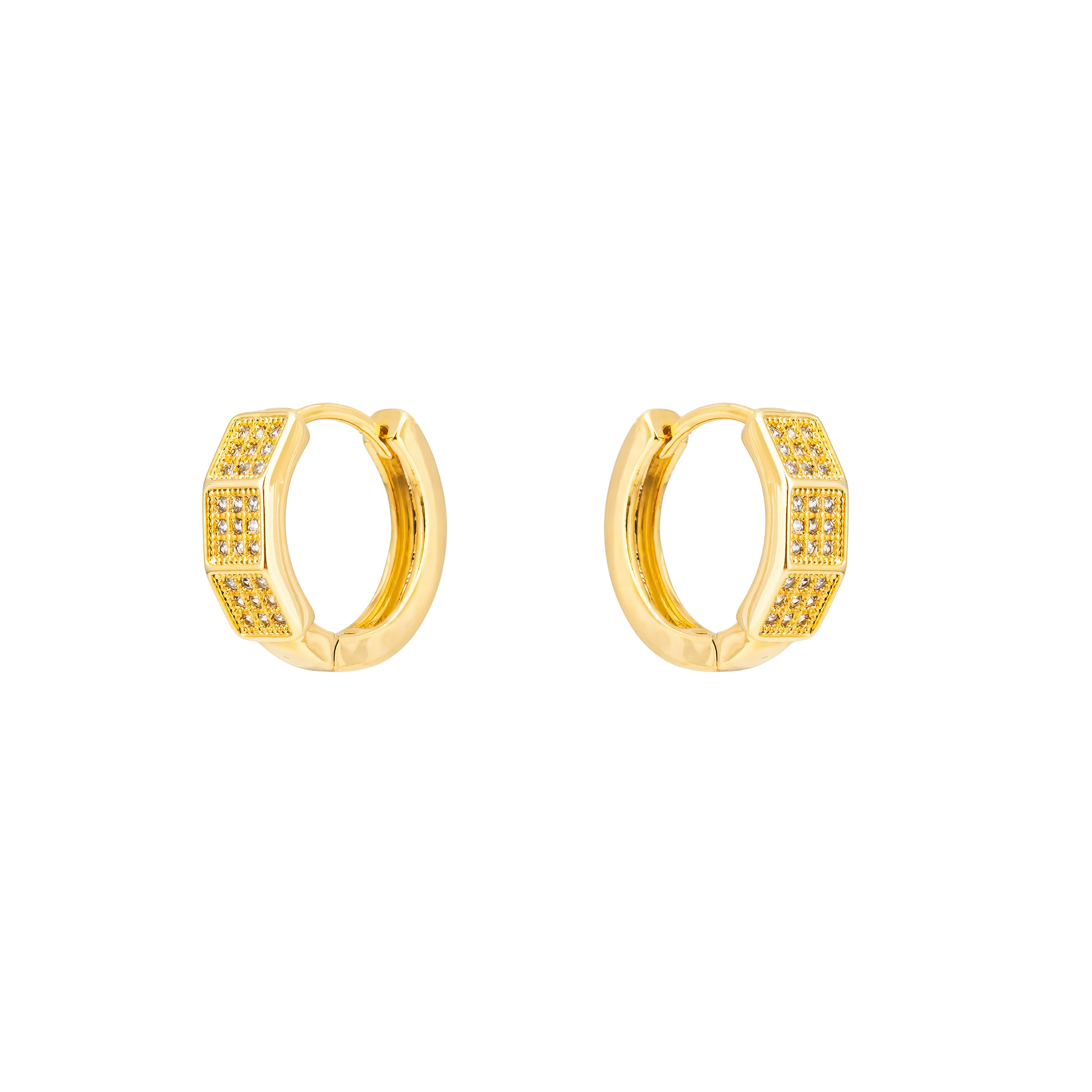 faceted ring earrings with crystals