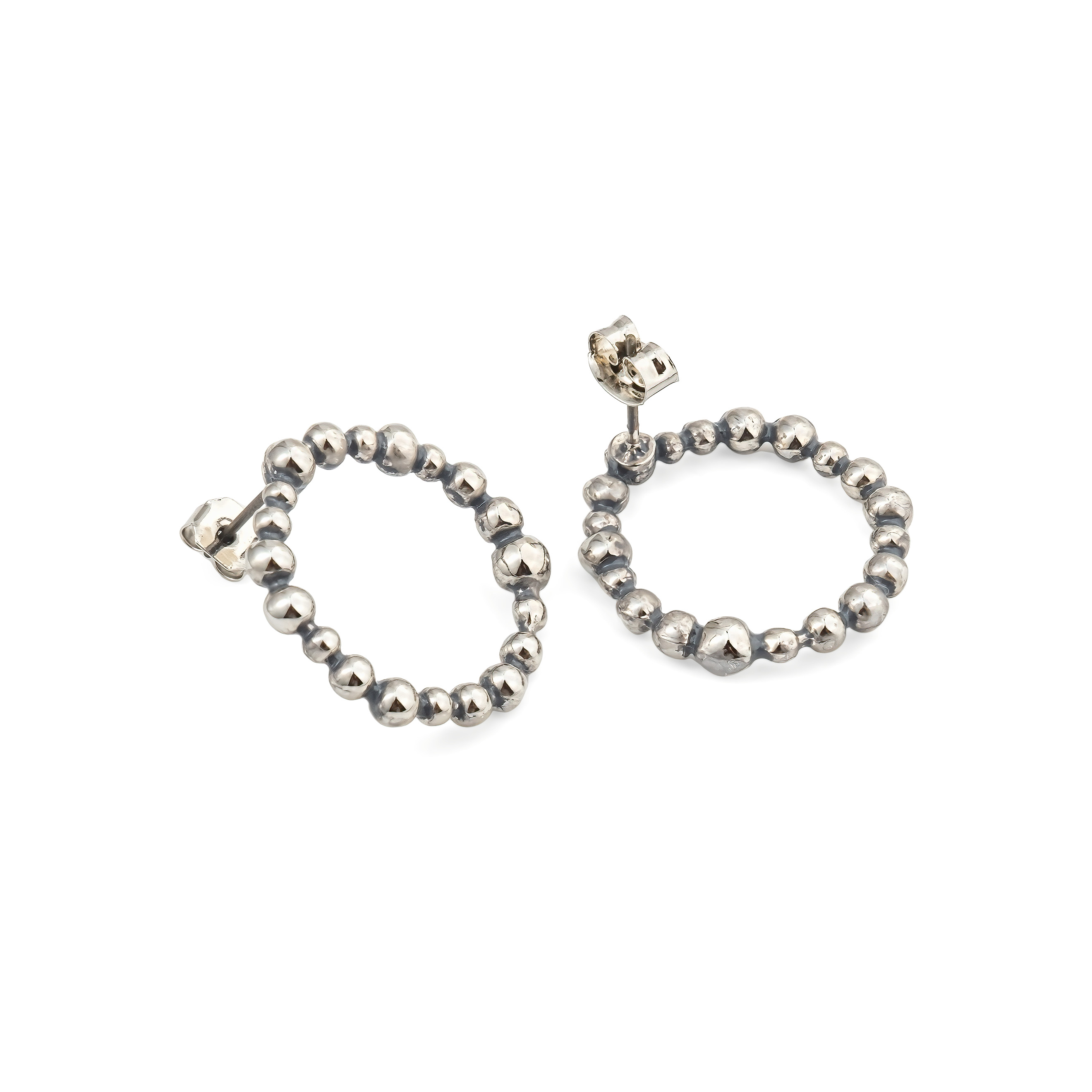 Dark Pearl earrings-circles