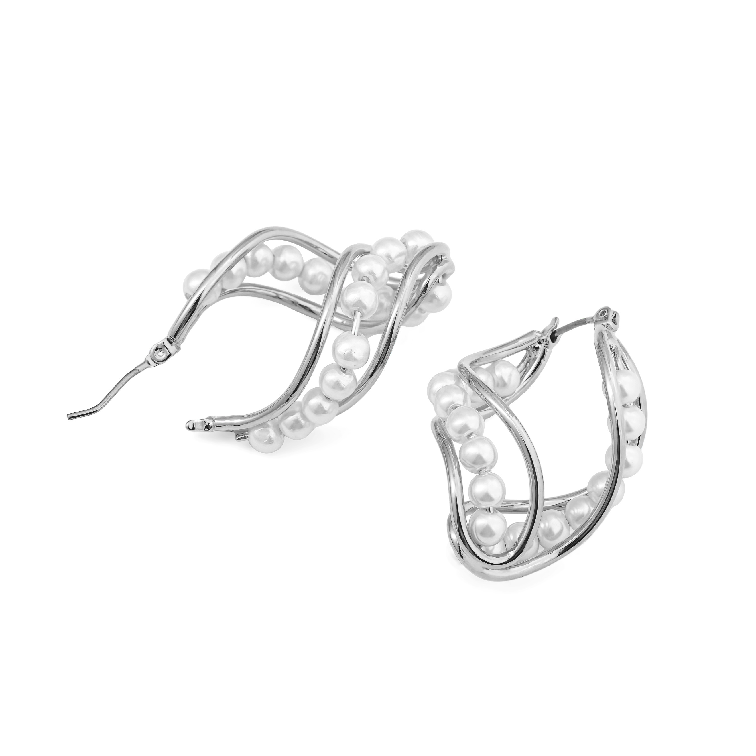 Curved Pearl Earrings