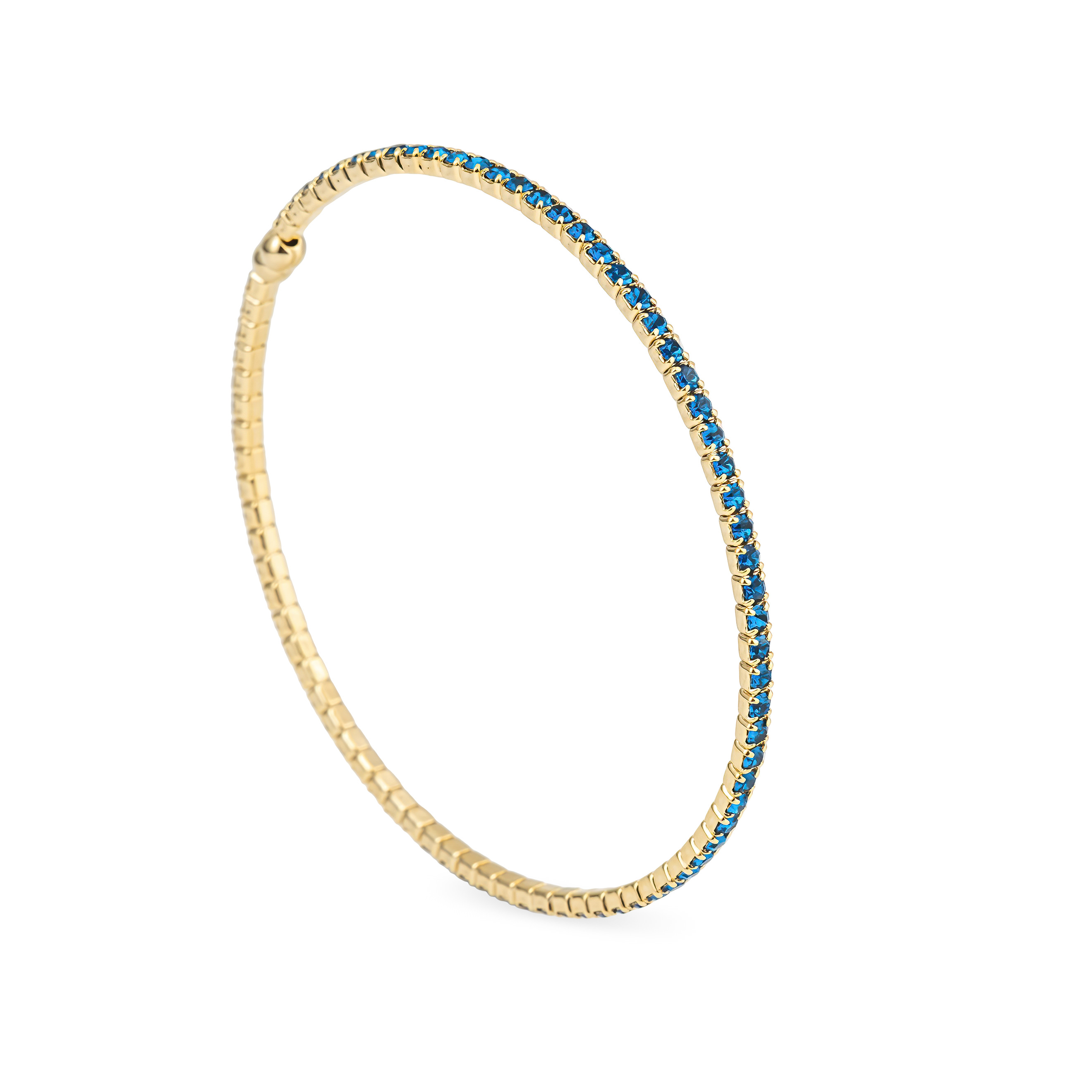 bracelet with bright blue crystals