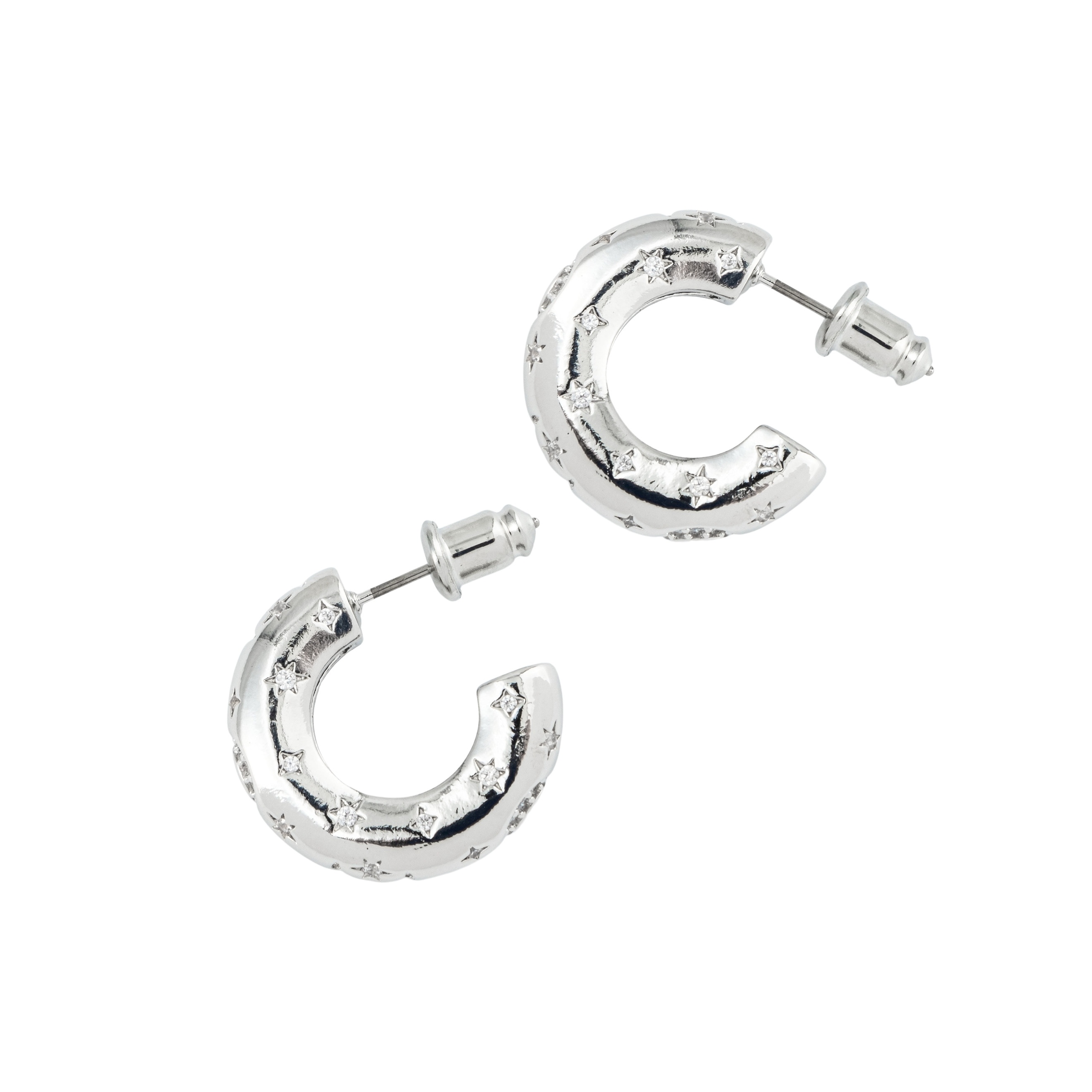 earrings with moon and stars pattern
