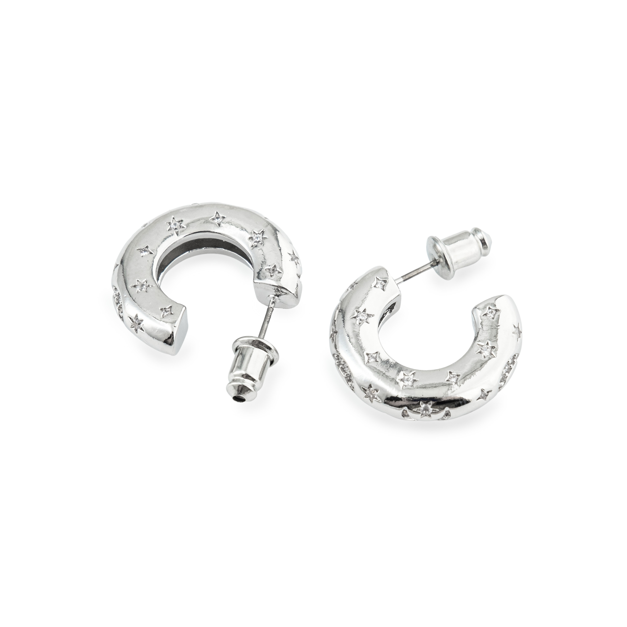 earrings with moon and stars pattern