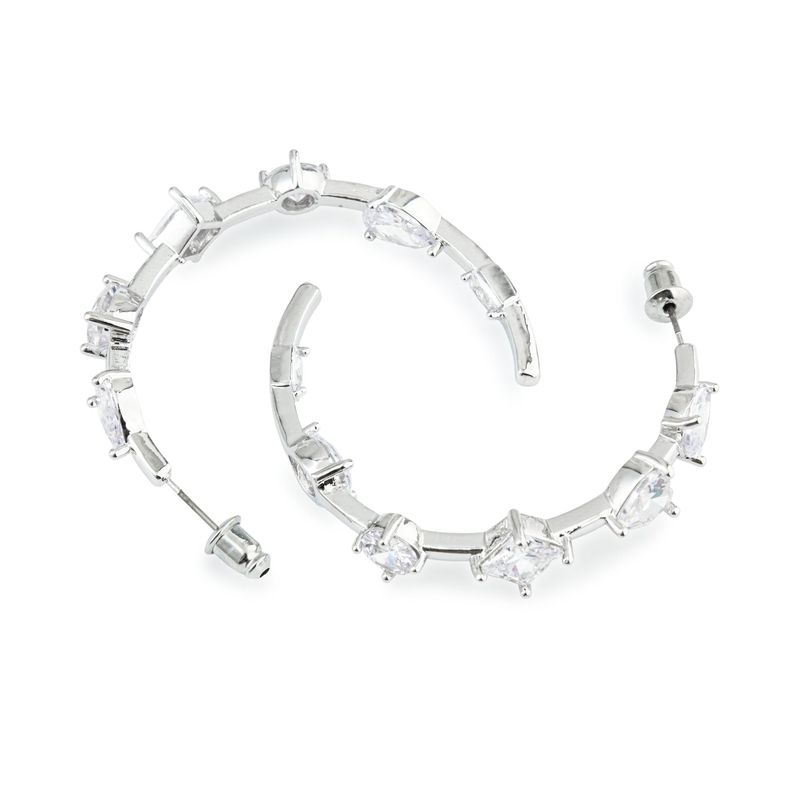 earrings with heart-shaped crystals and stars