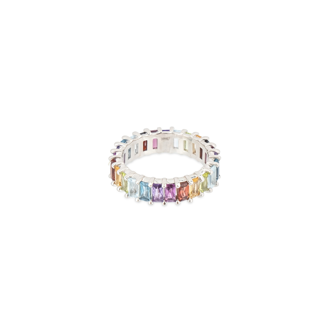 Secrets Кольцо-радуга из камней огранки багет кольцо с хрусталём огранки багет в позолоте secrets jewelry