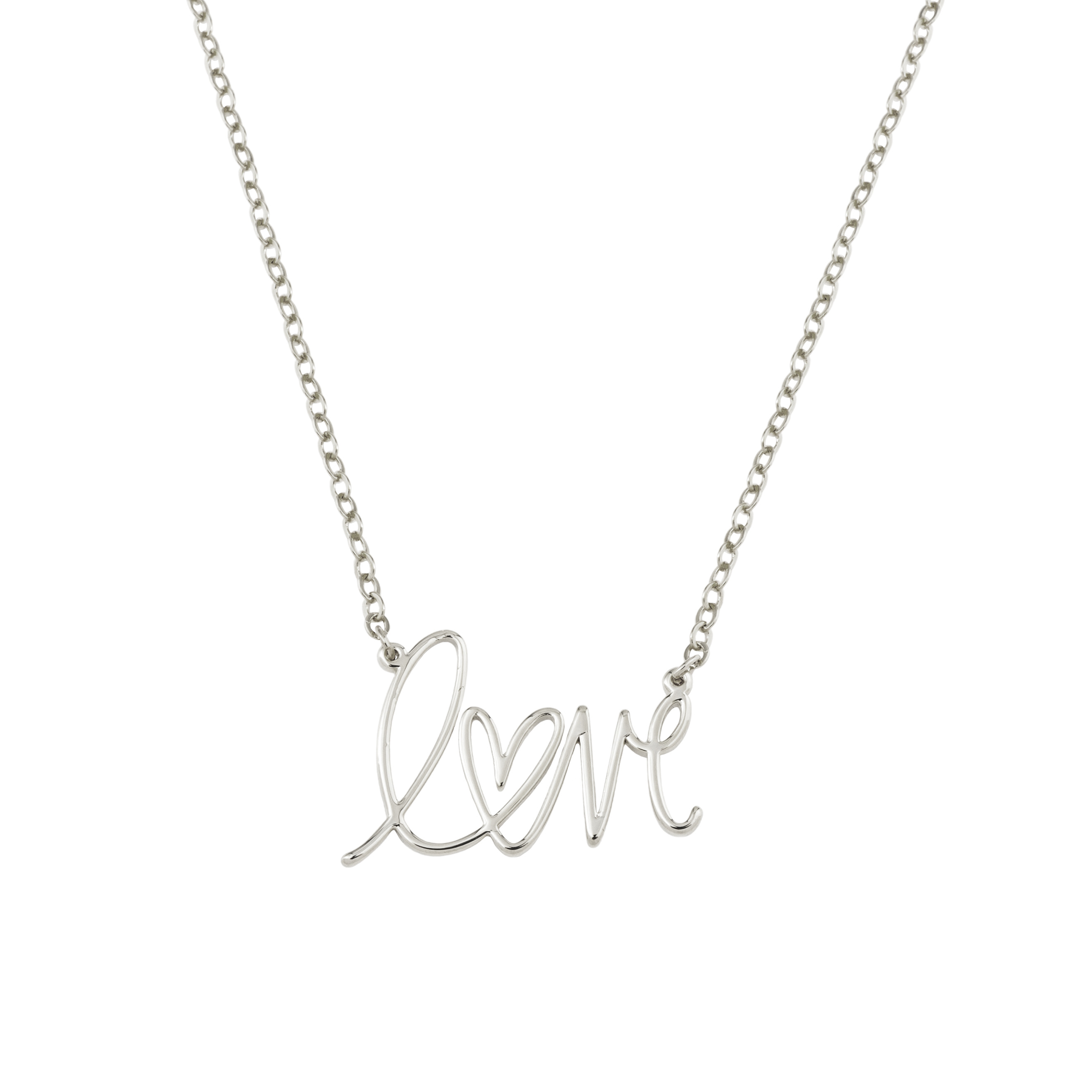 Серебристая подвеска Love