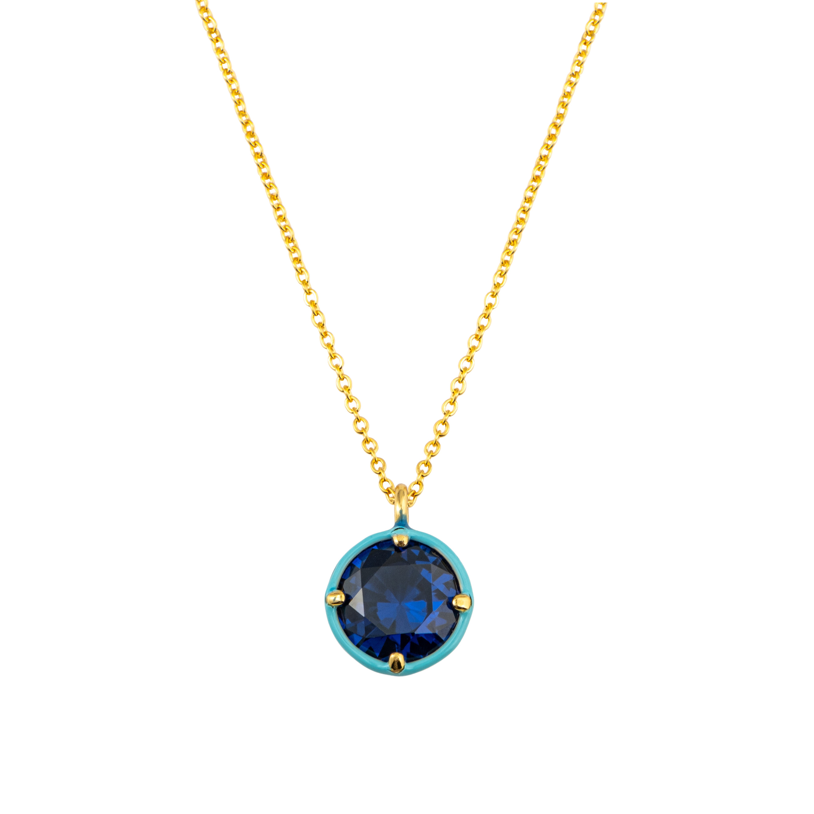 chain with a round crystal pendant