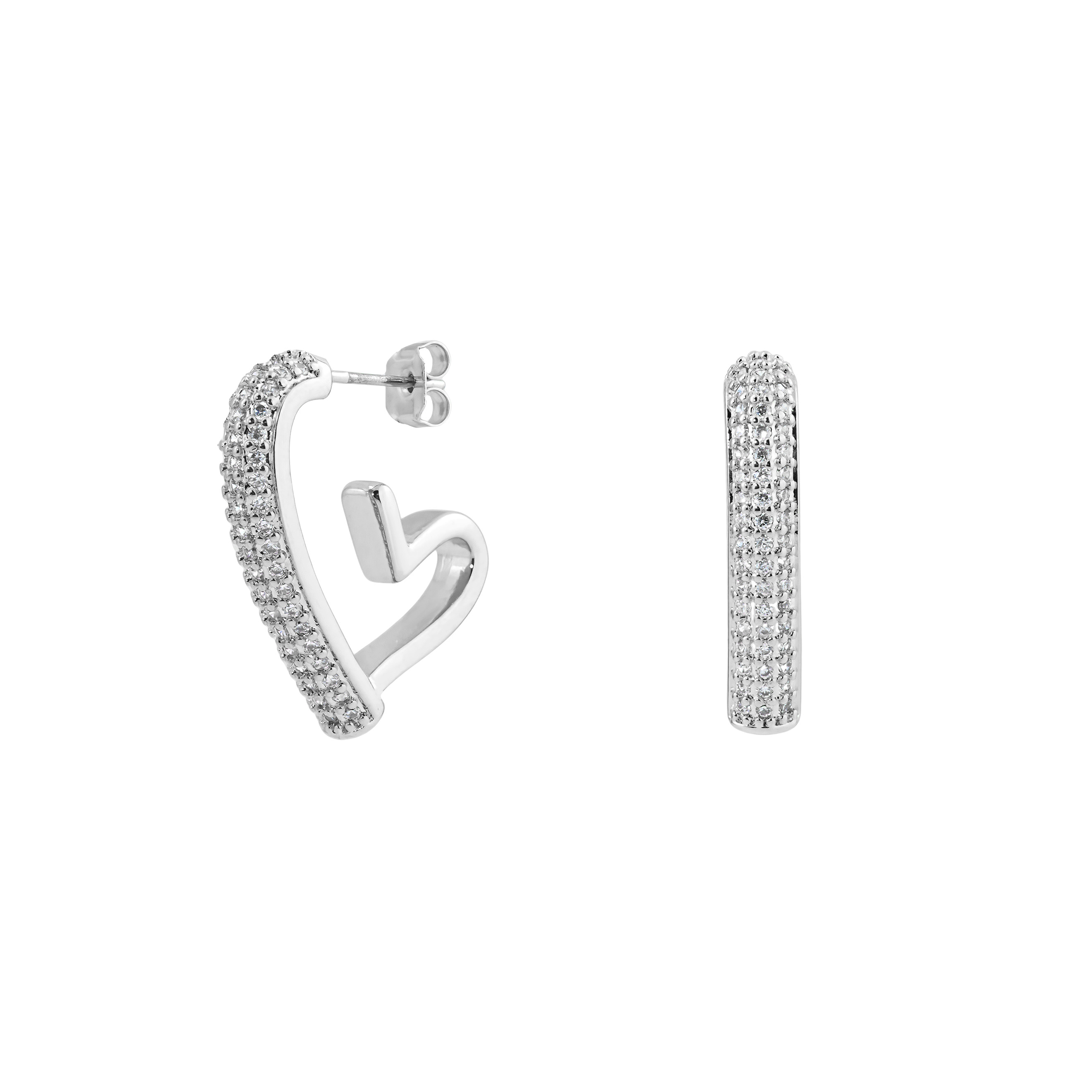 heart earrings with pavй