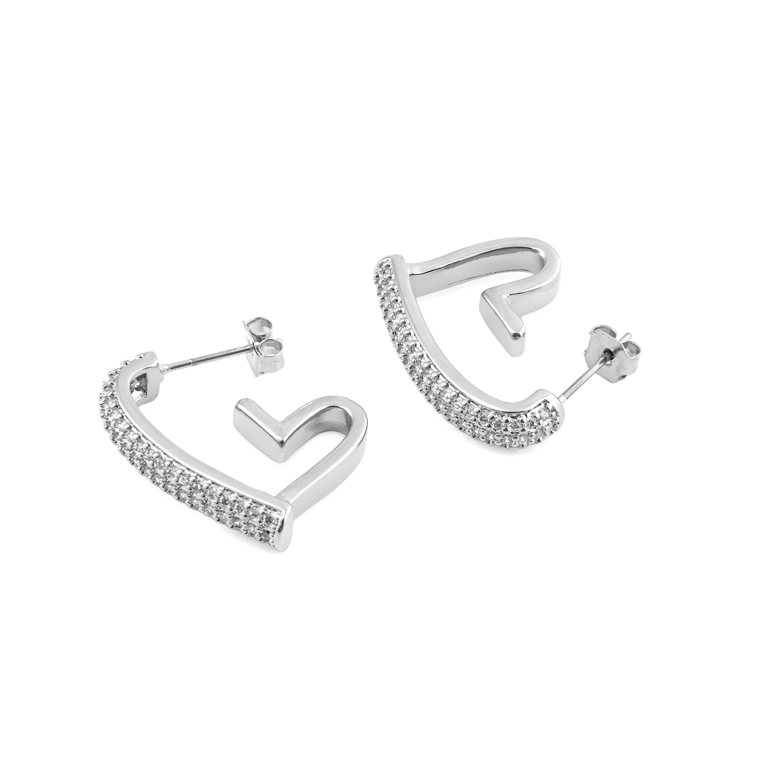 heart earrings with pavй
