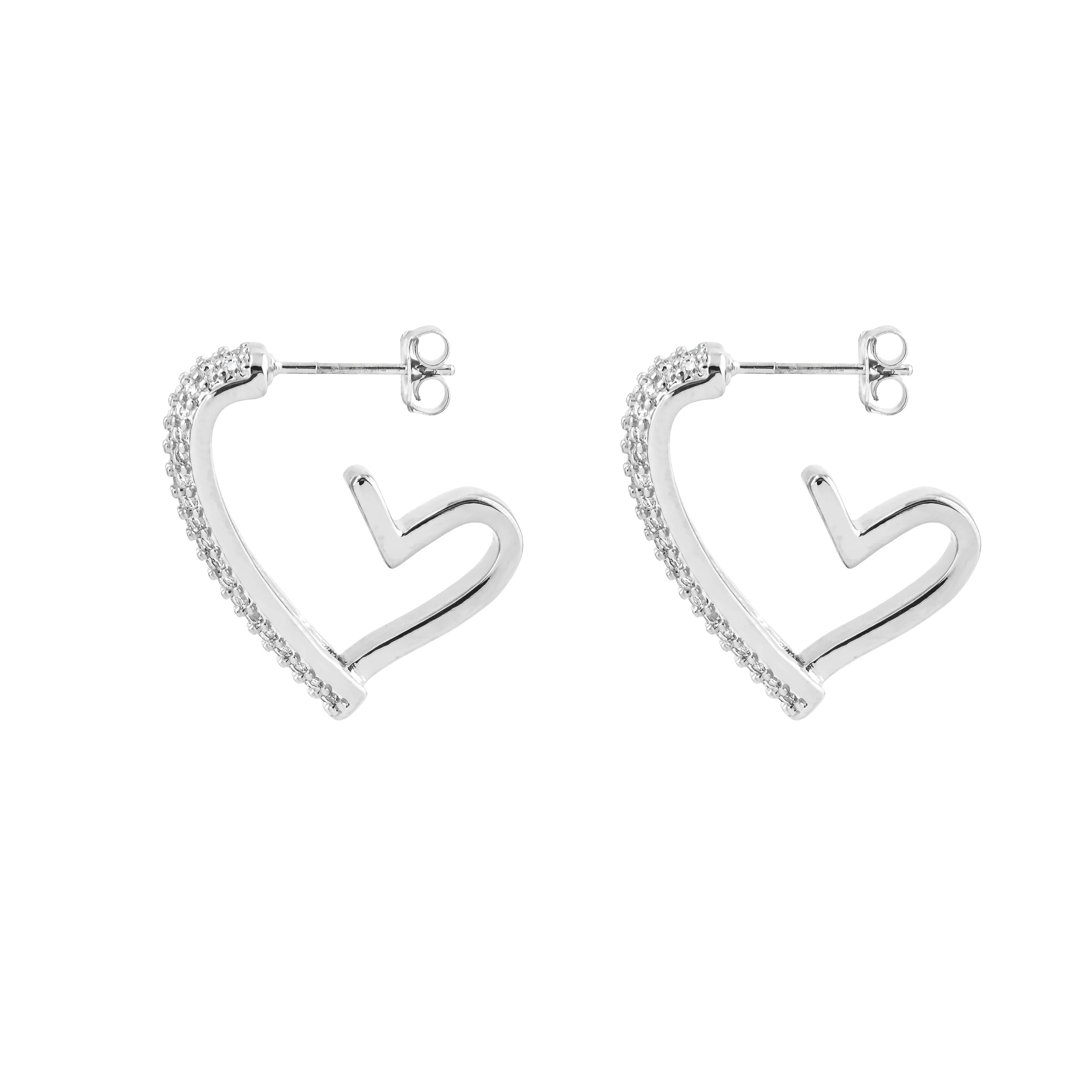 heart earrings with pavй