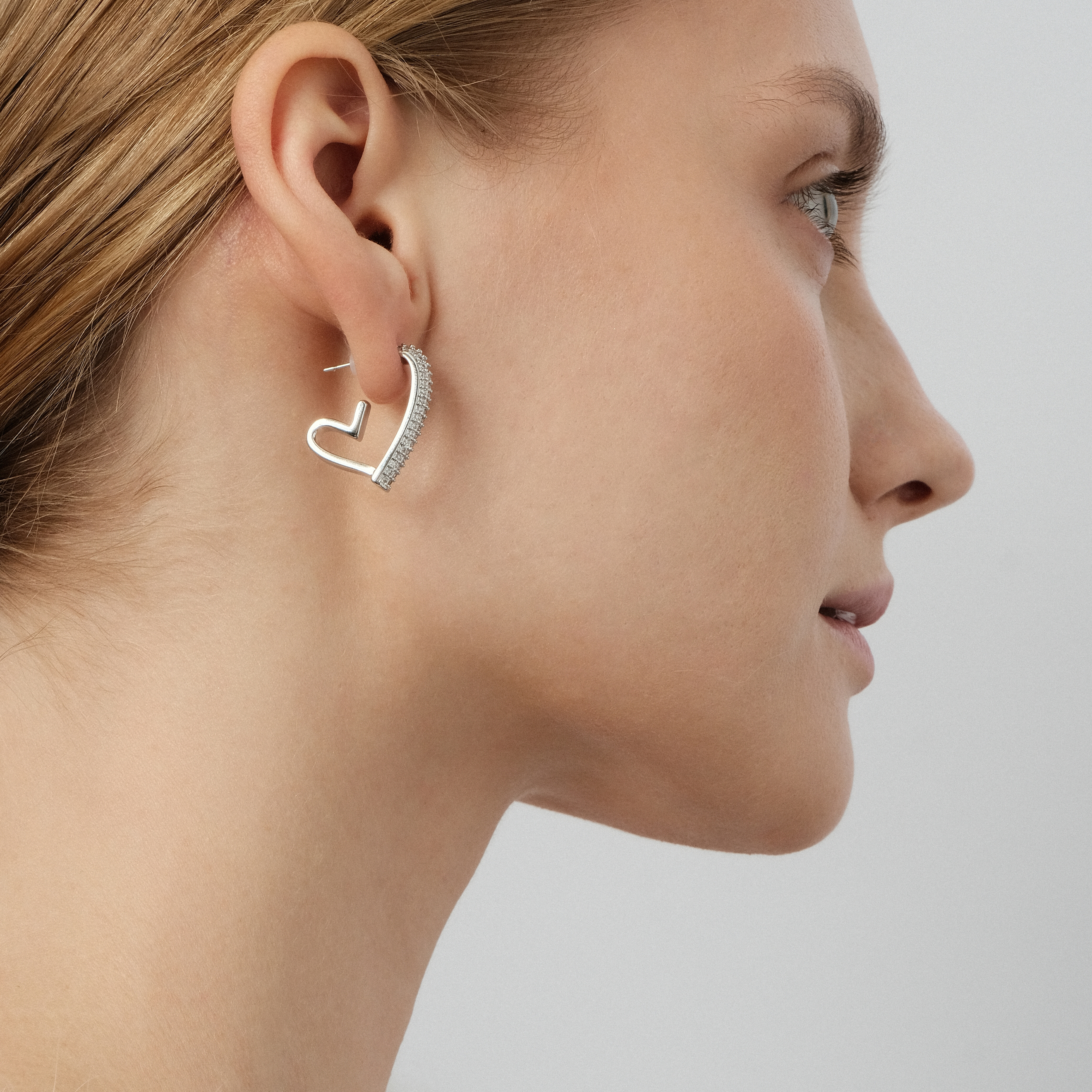 heart earrings with pavй