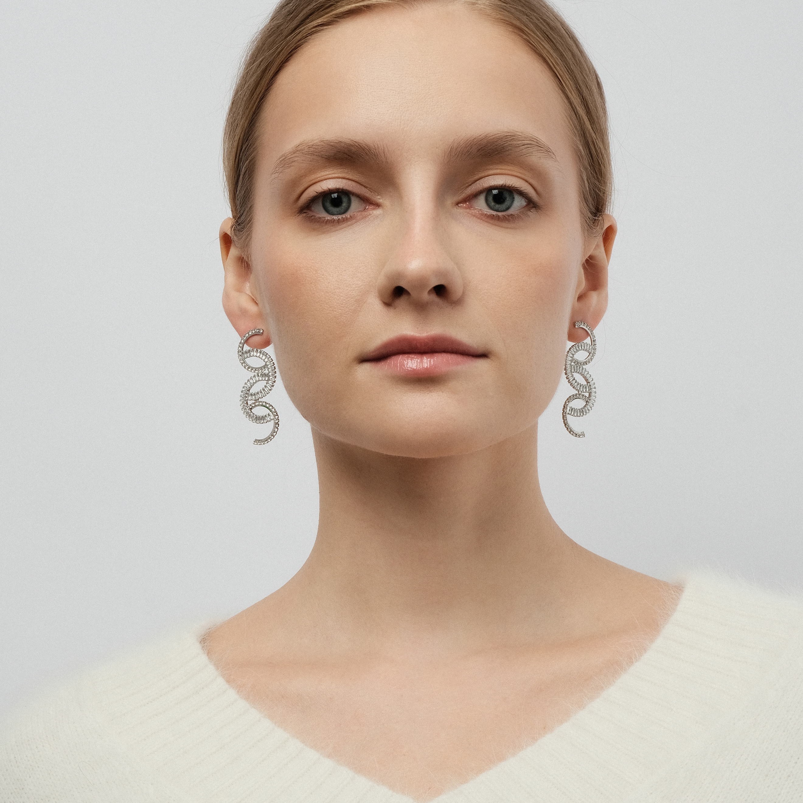 semi-circle earrings with crystals