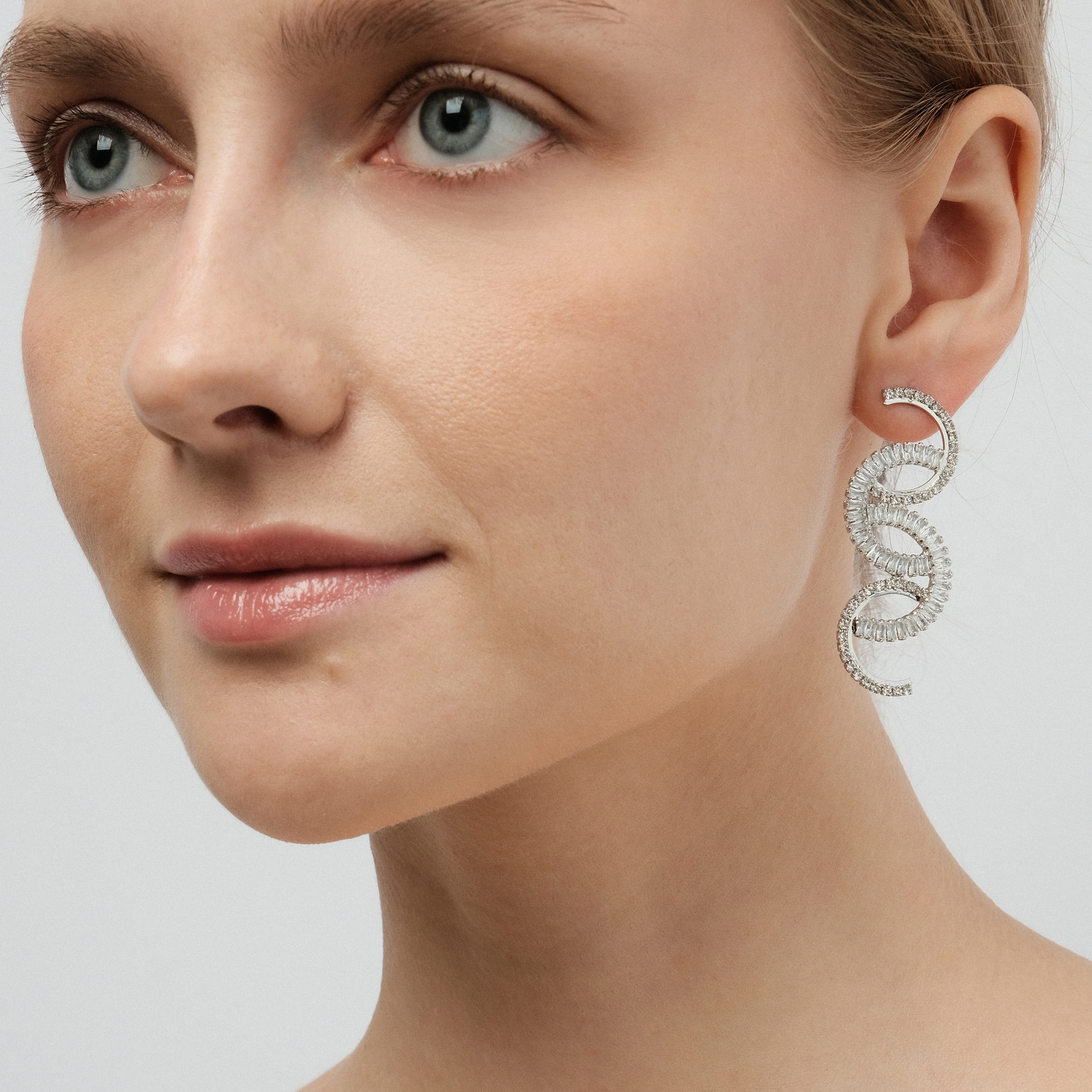 semi-circle earrings with crystals