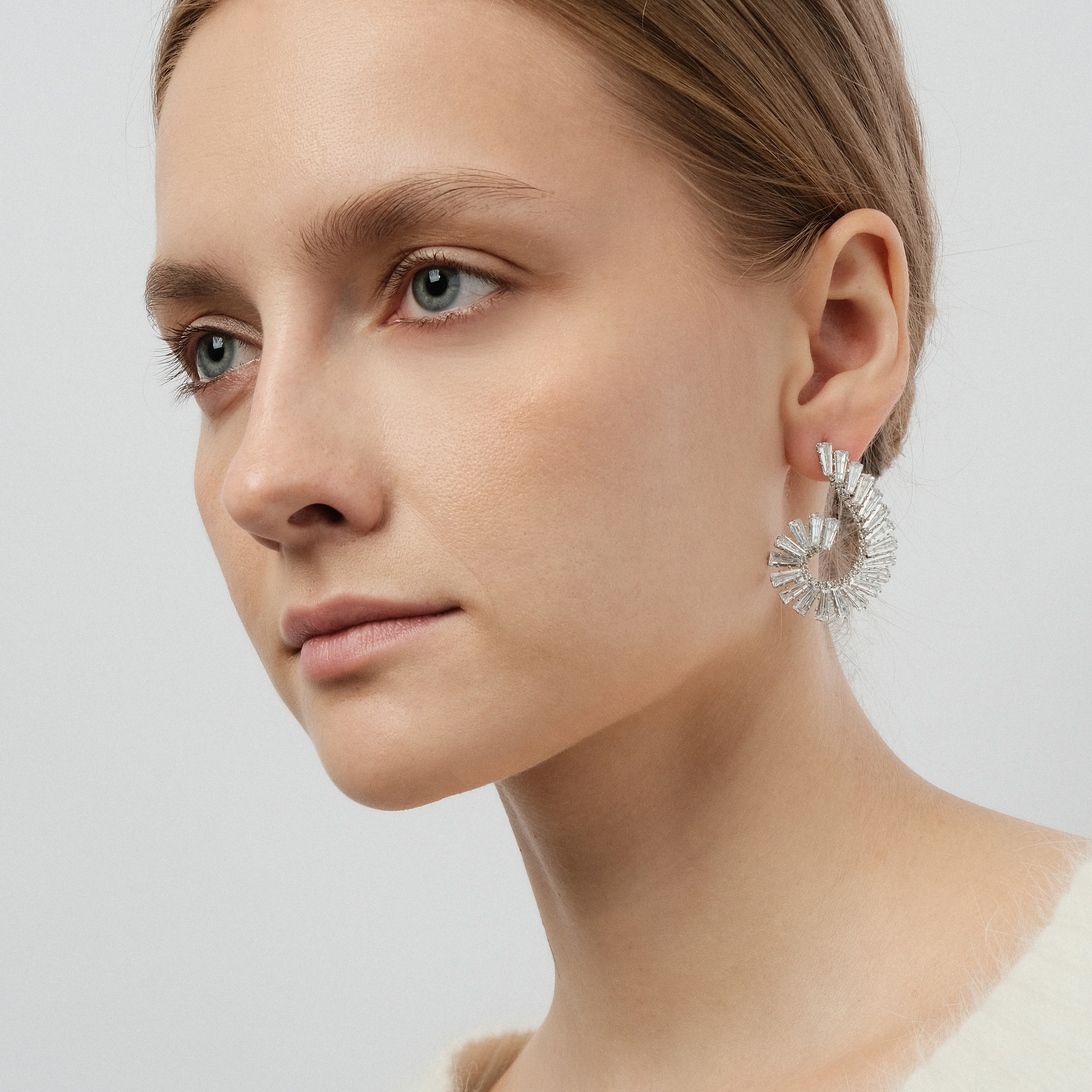 spiral earrings with crystals