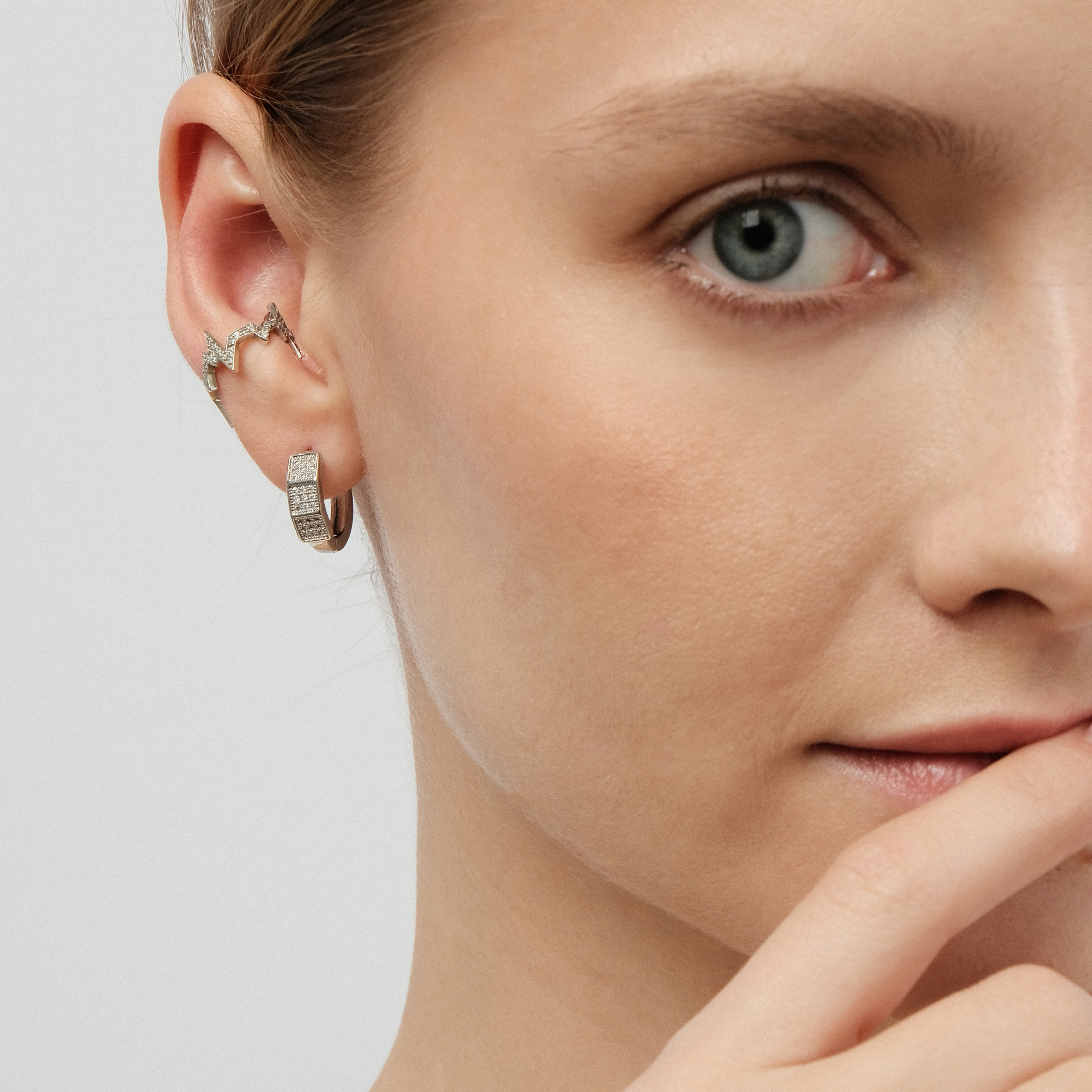 Faceted Crystal Ring Earrings
