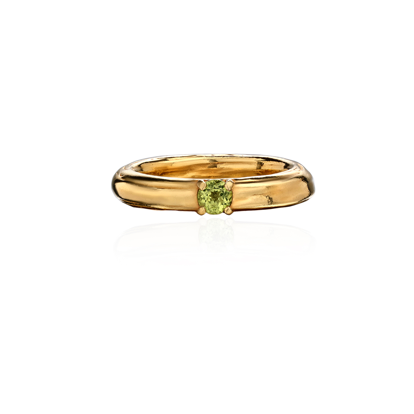 цена The Mineral Bar Позолоченное кольцо ANCIENT SOUL MINI из серебра с зеленым хризолитом