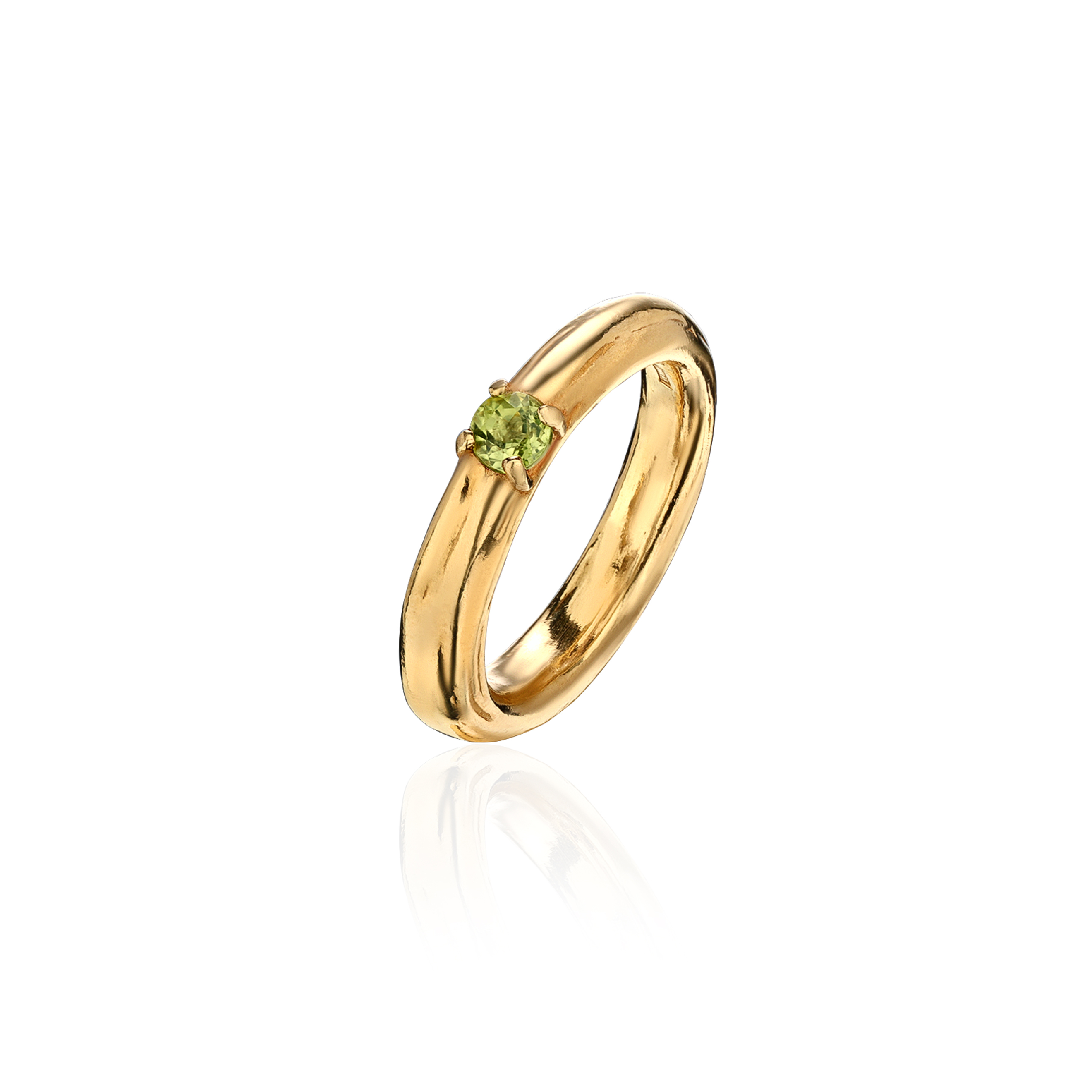 ANCIENT SOUL MINI ring with green Chrysolite gilding