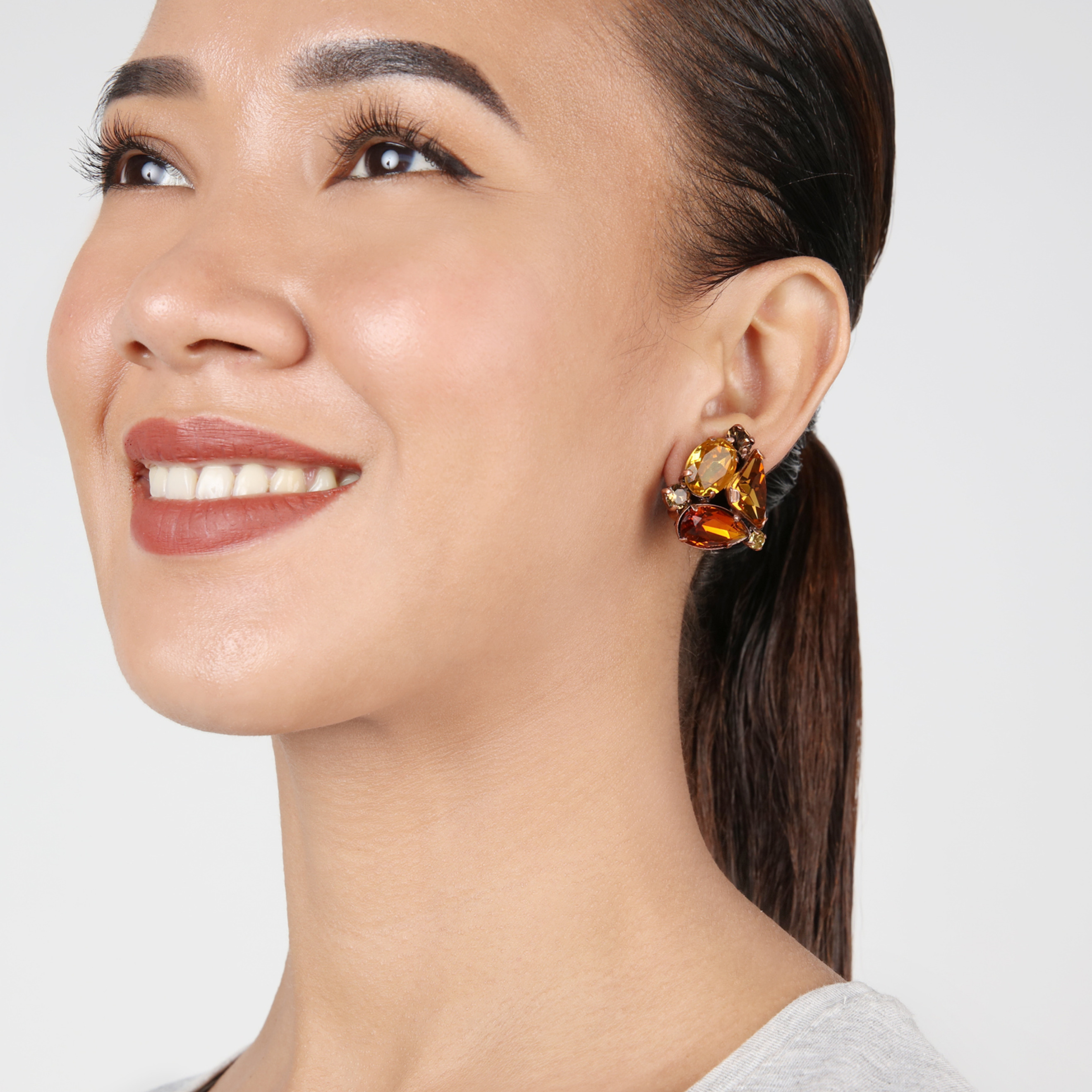 Gems Riot clips with amber crystals