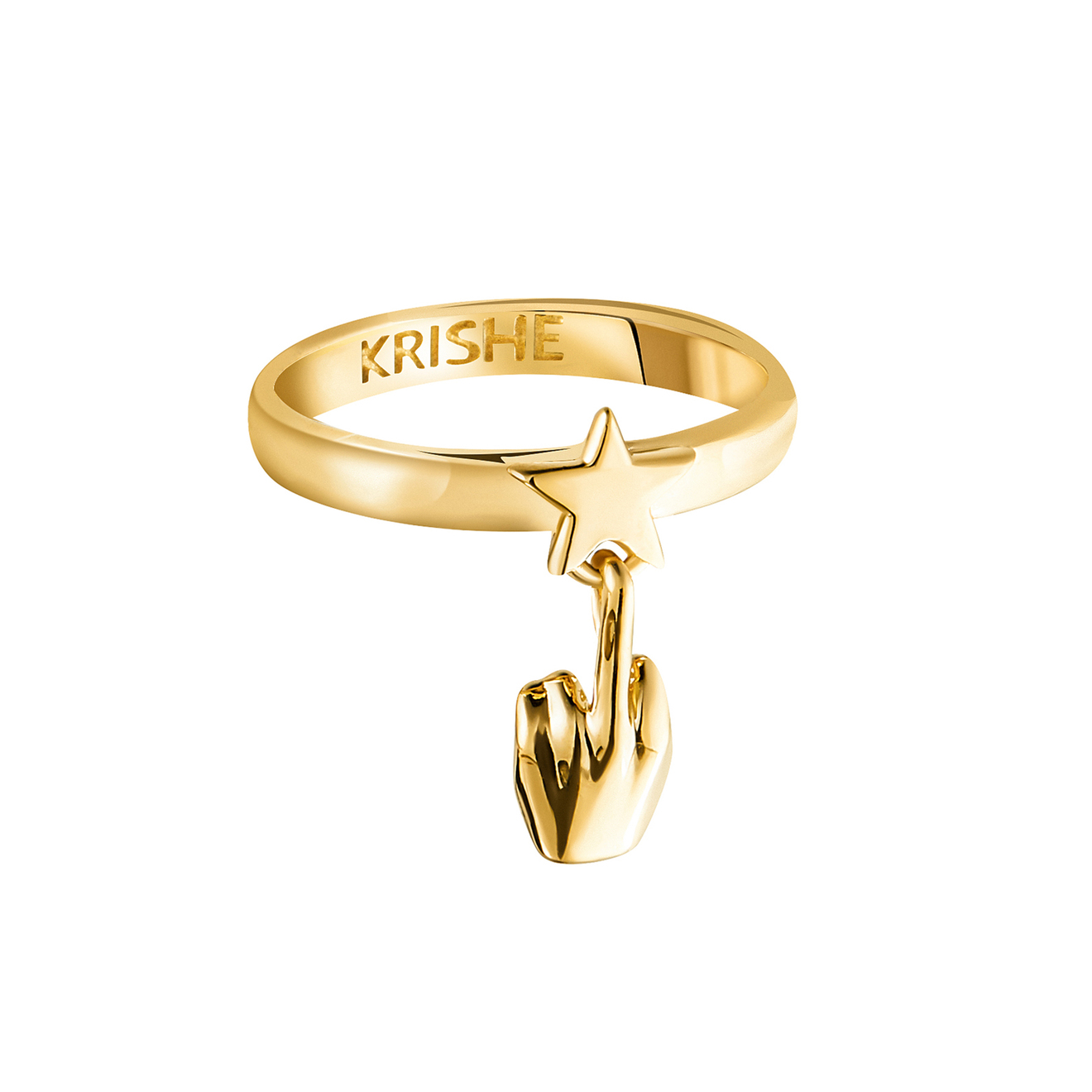 KRISHE Позолоченное кольцо MASCOT из серебра eshvi позолоченное кольцо пальма из серебра со вставкой из перламутра