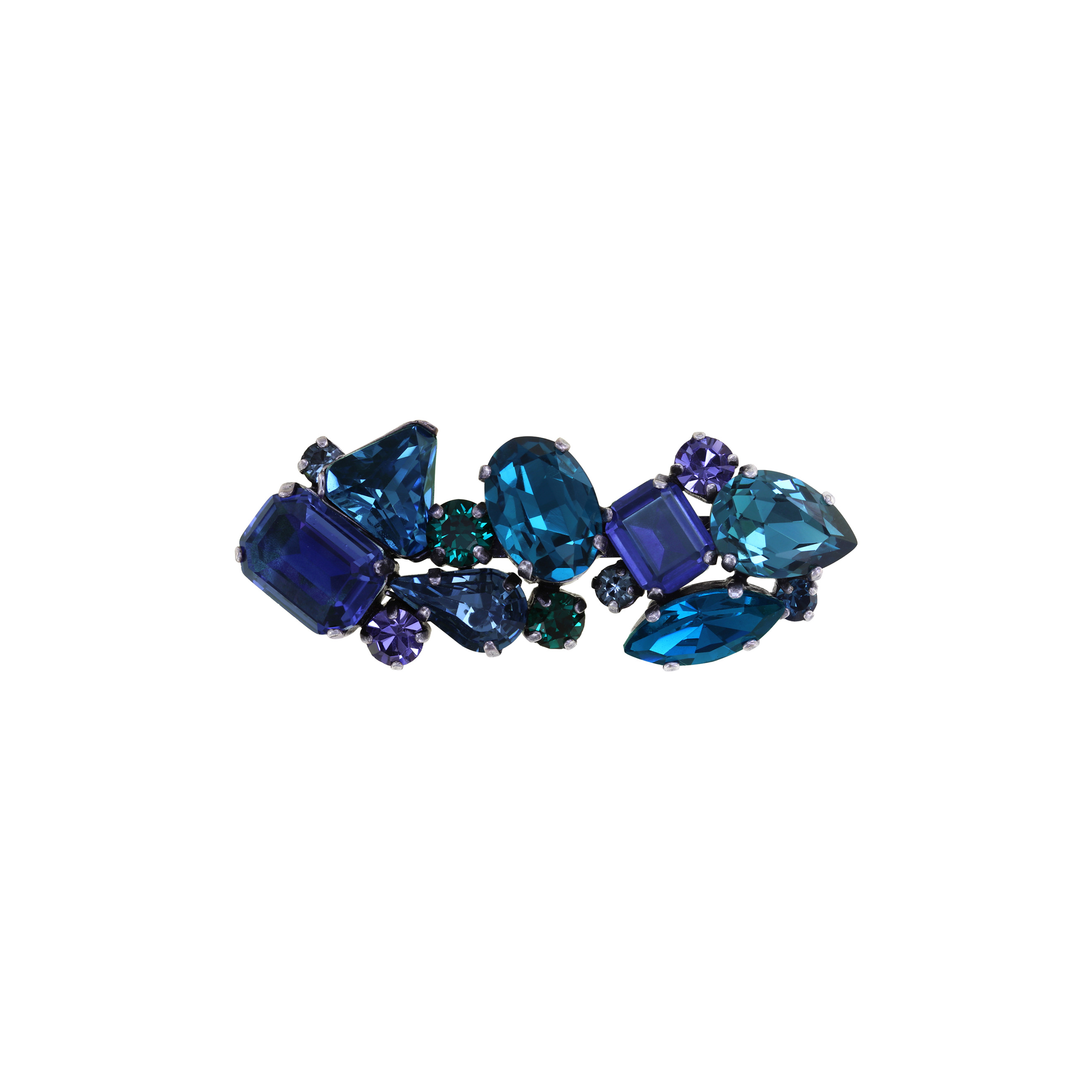 Брошь Gems Riot с синими кристаллами