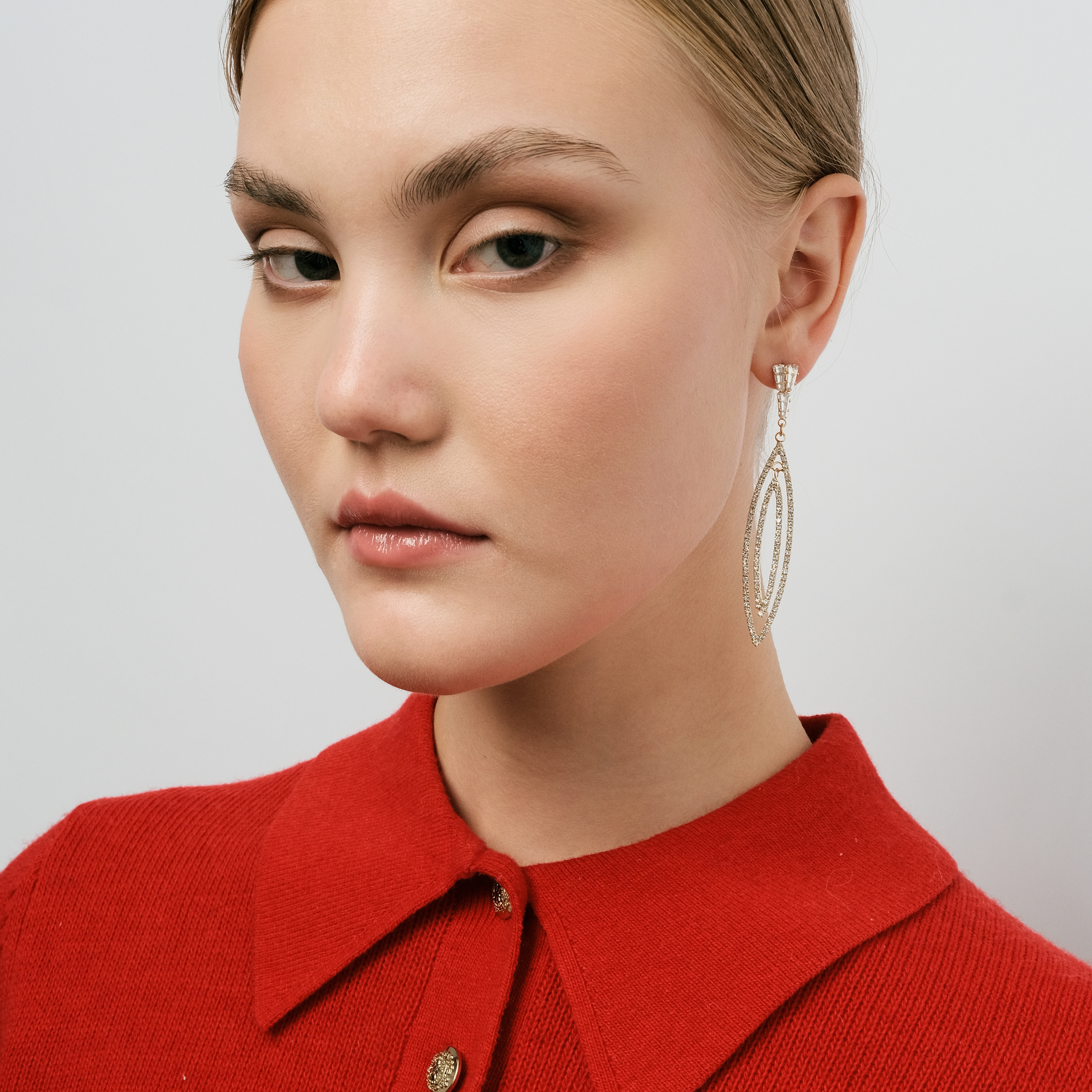 drop earrings with crystals