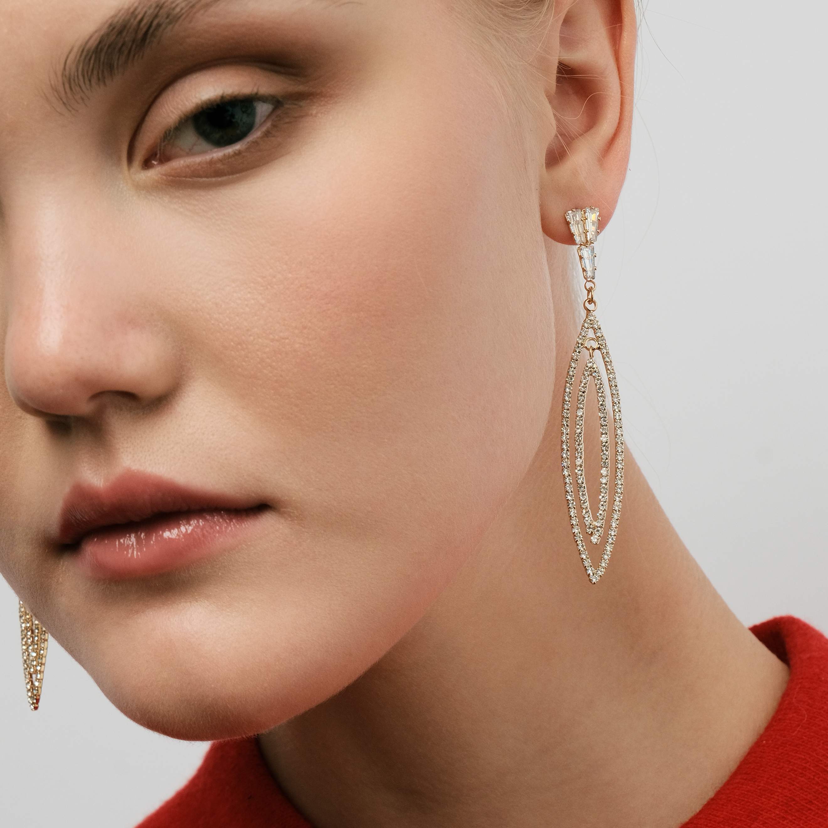 drop earrings with crystals