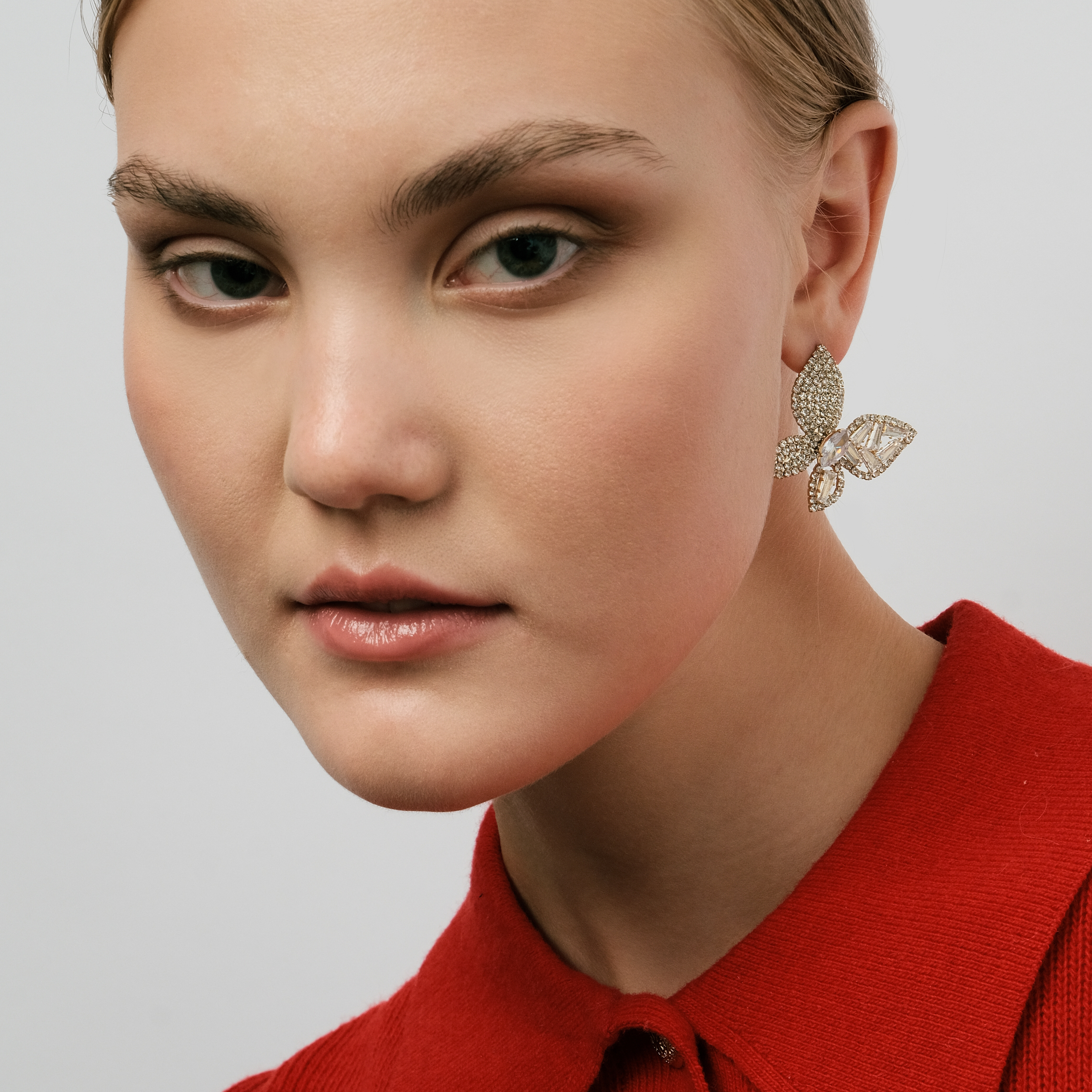 butterfly earrings with crystals
