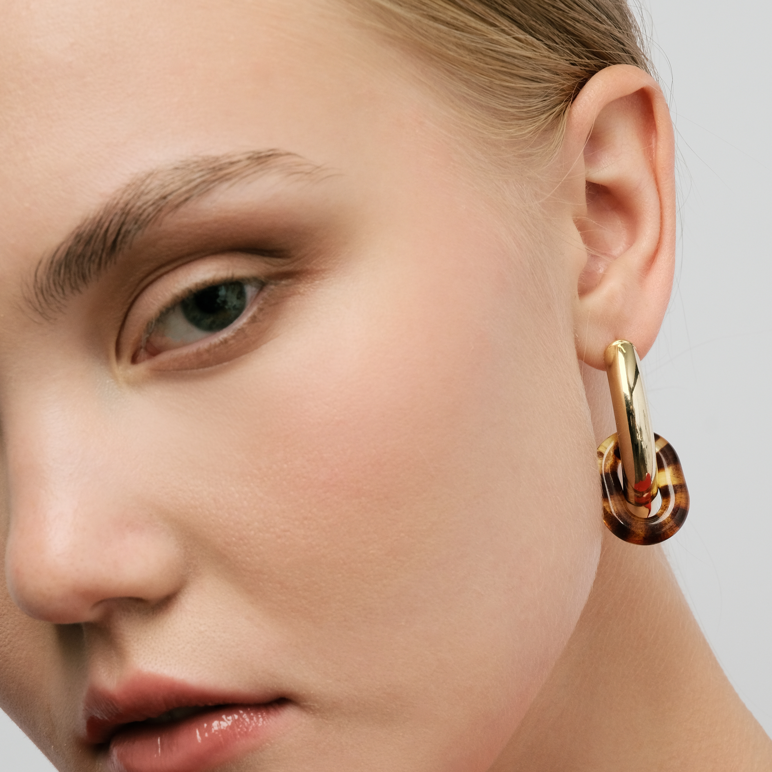 earrings with tortoiseshell pendants