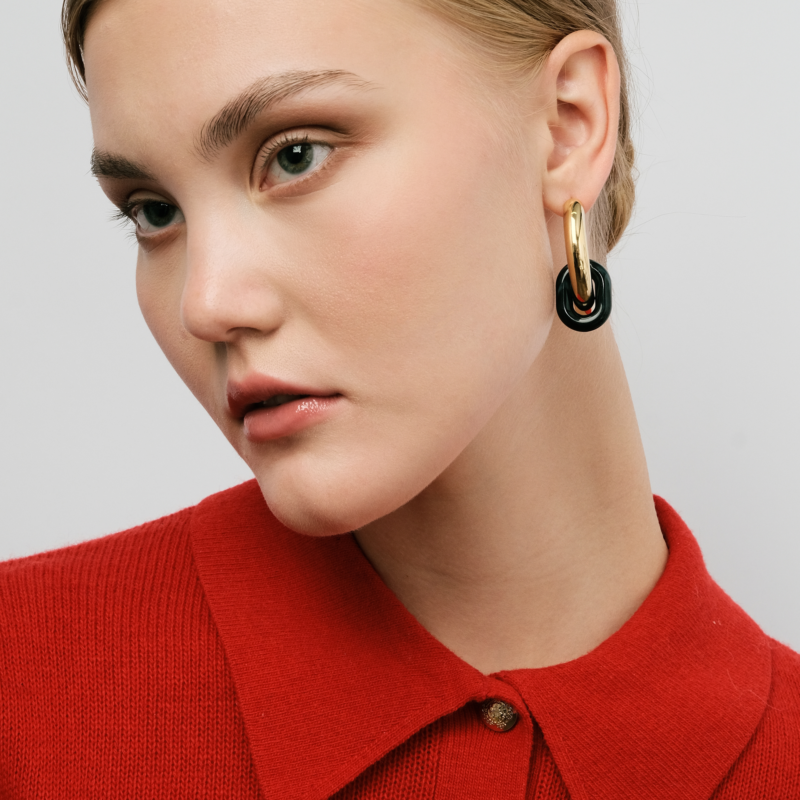 earrings with blue pendants