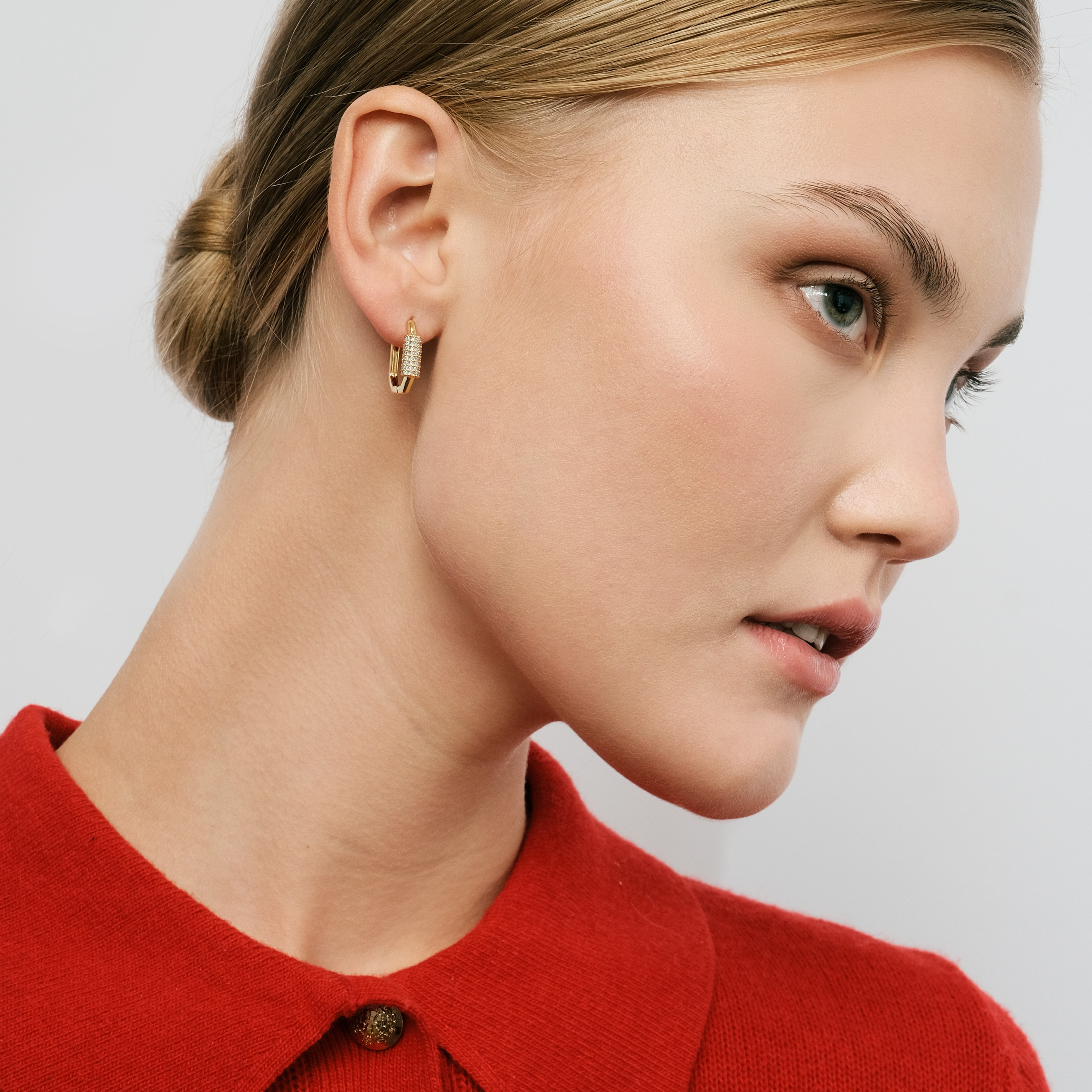 octahedral earrings with crystals