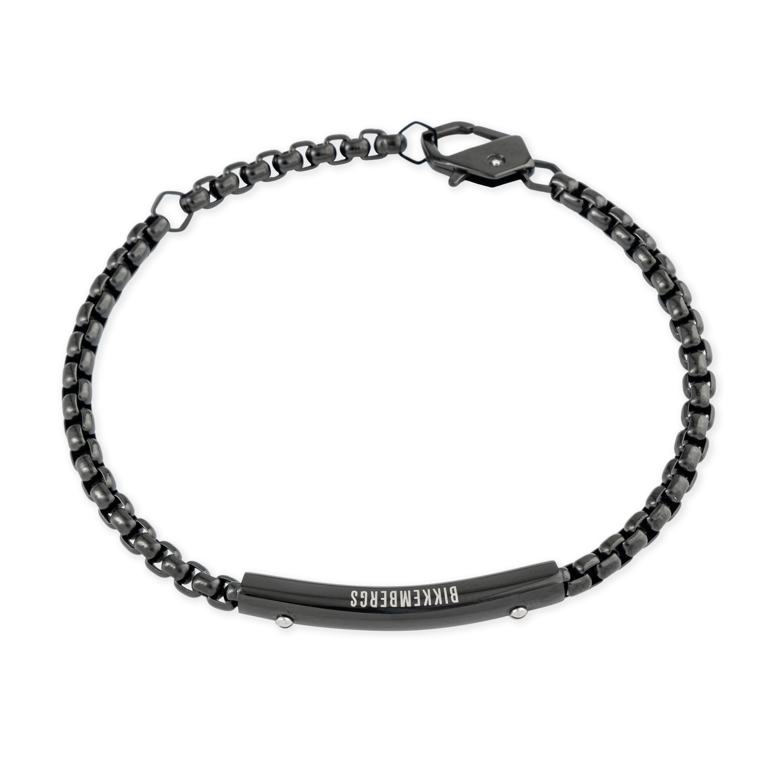 Stainless steel bracelet with synthetic diamond