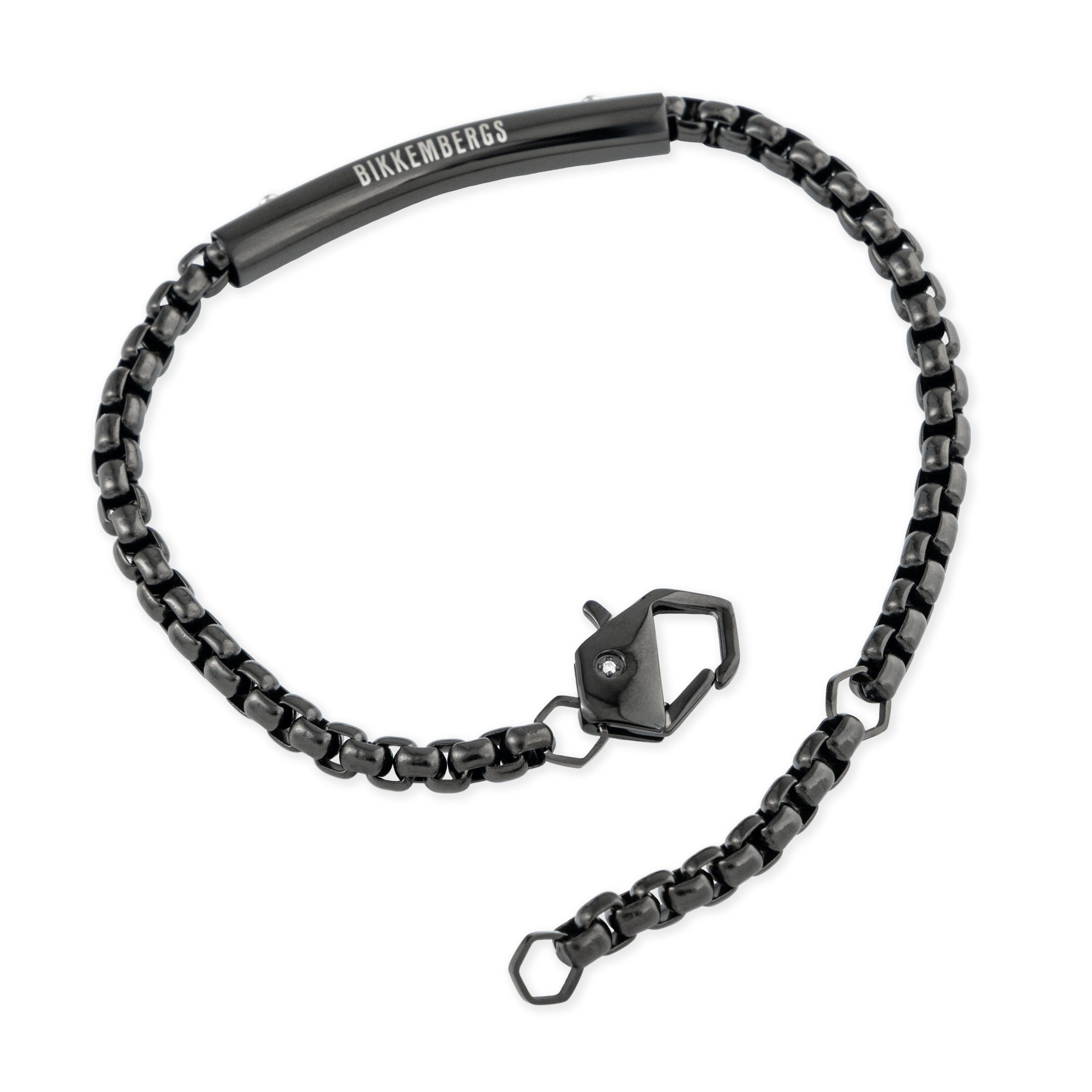 Stainless steel bracelet with synthetic diamond