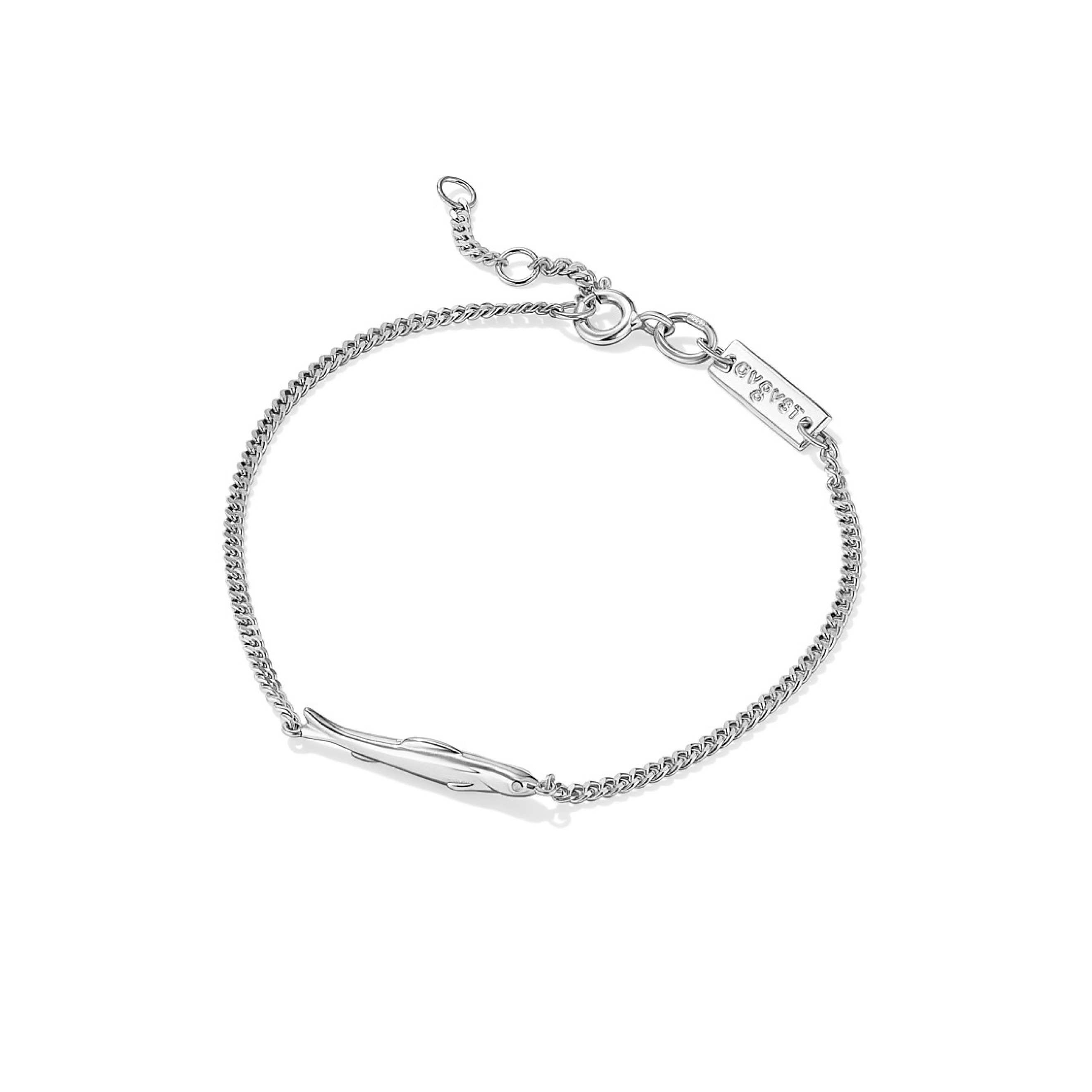 Silver bracelet with fish