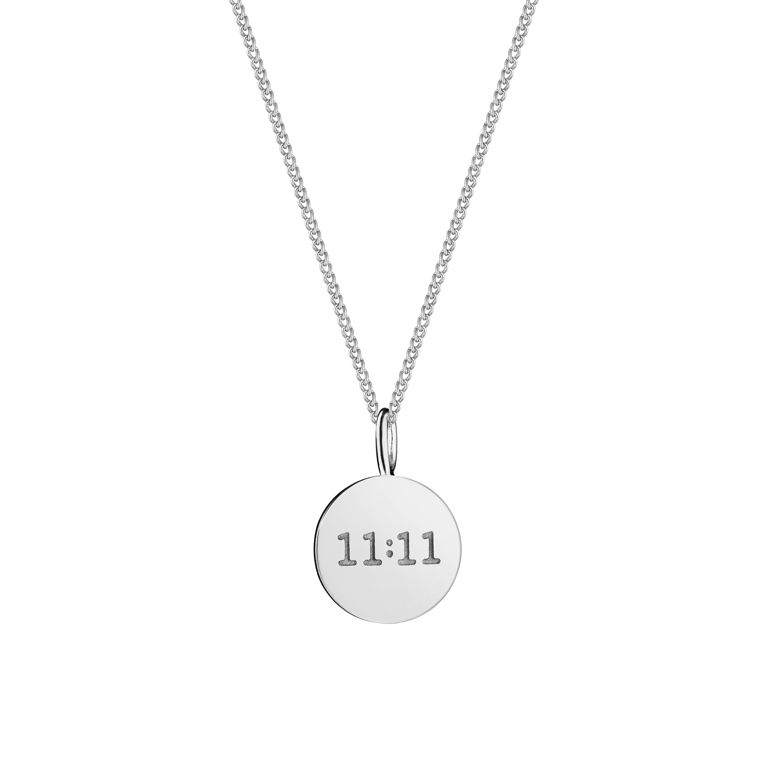 silver necklace with double-sided pendant Make a wish