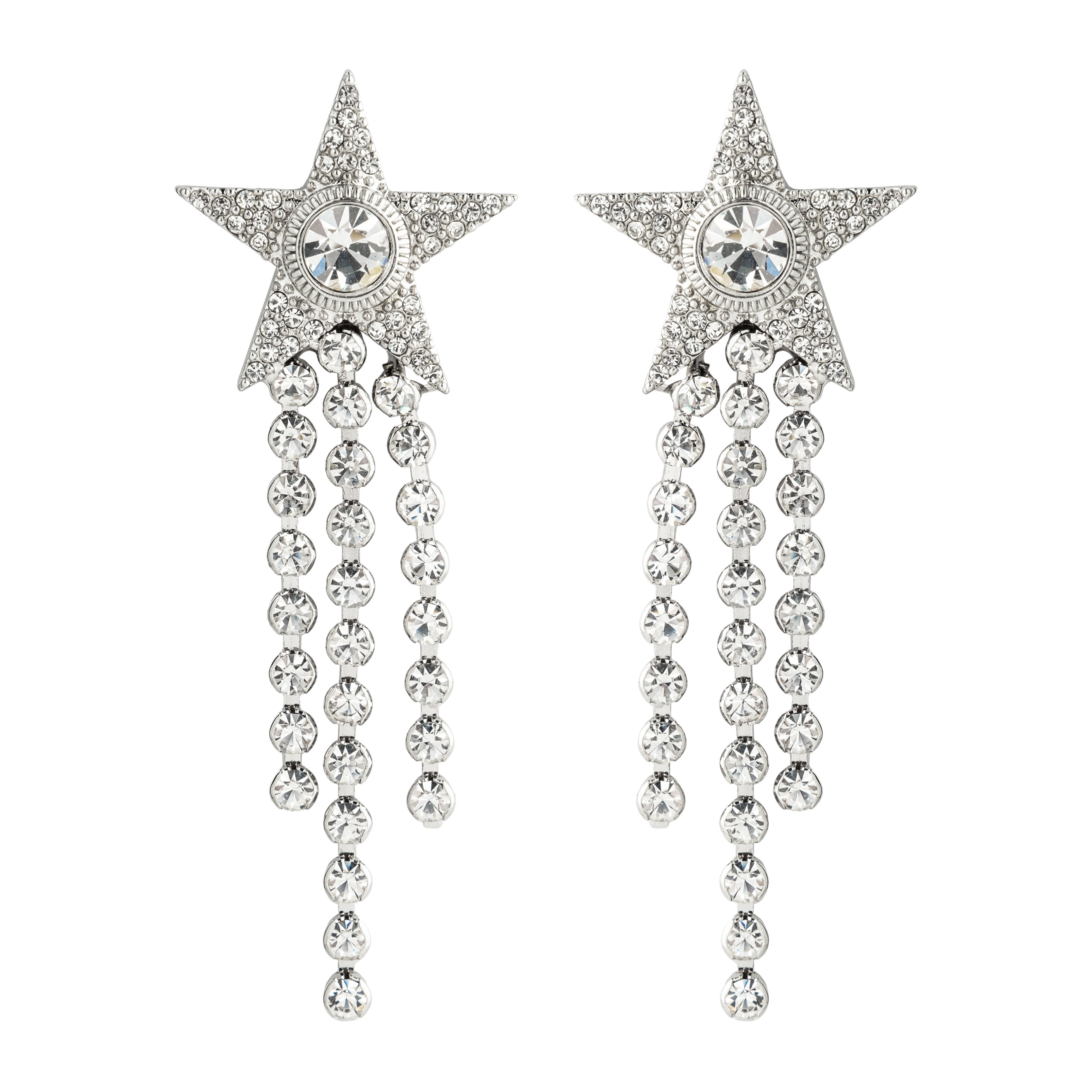star earrings with crystals