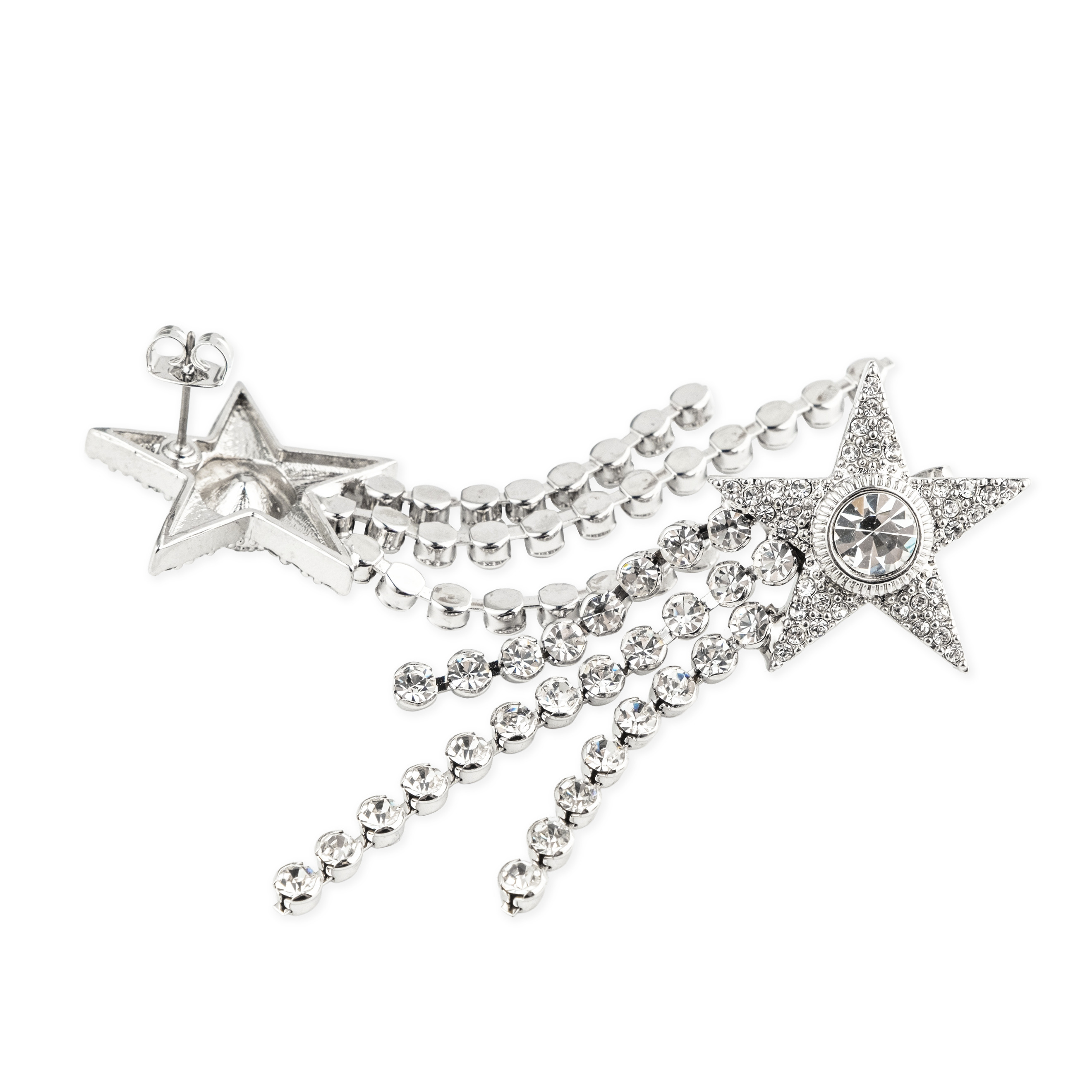 star earrings with crystals