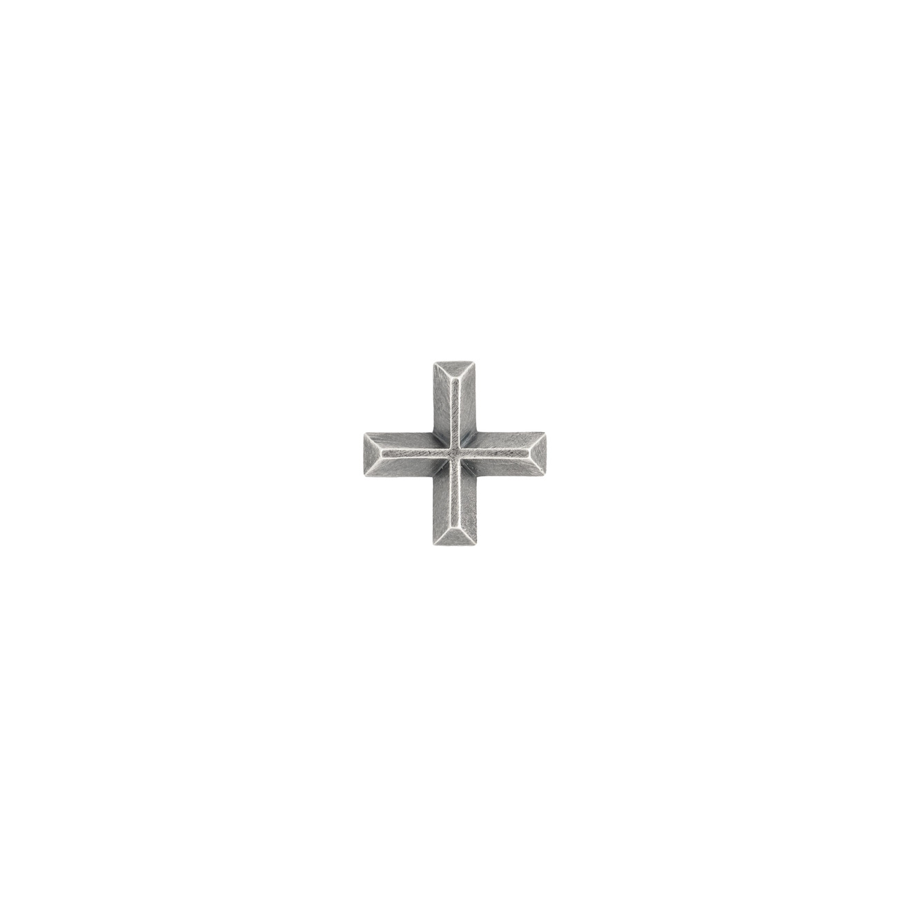 CROSS Серьга-крест со скошенными гранями из серебра