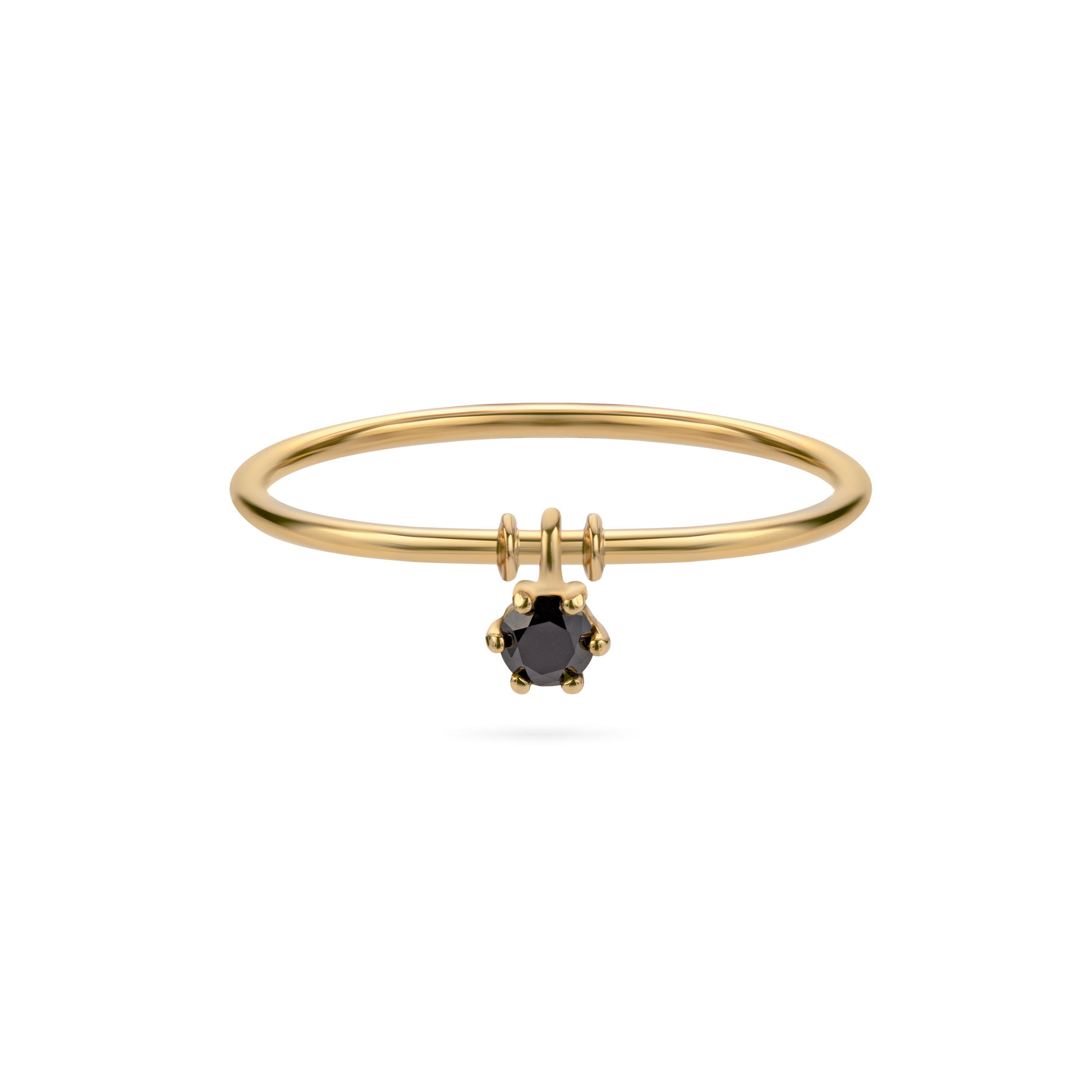 Black gold ring with movable element