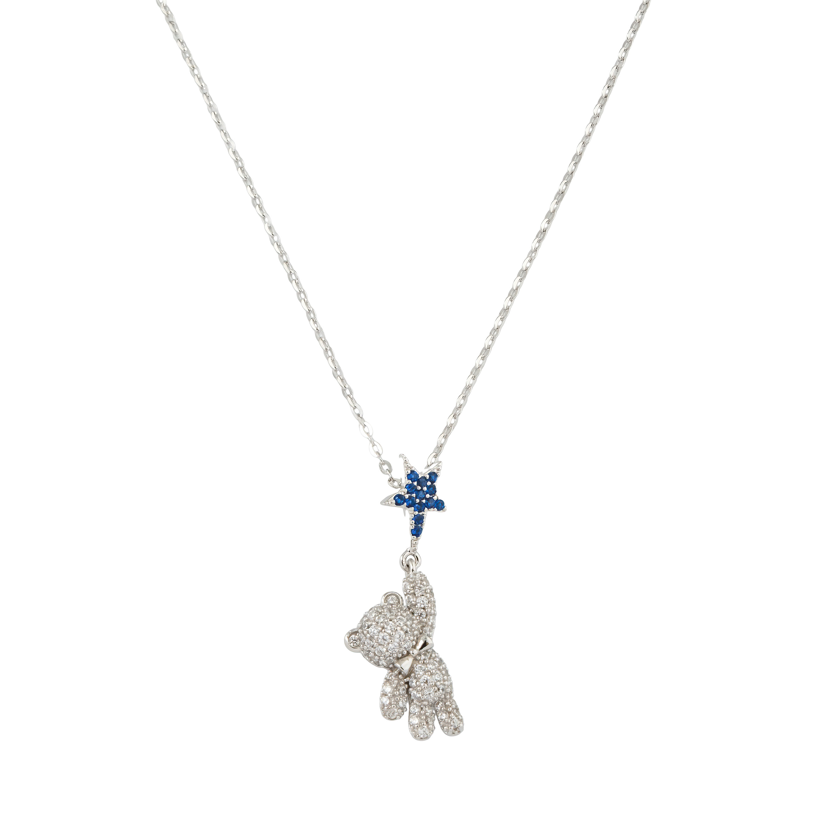 Silver pendant-bear with a star