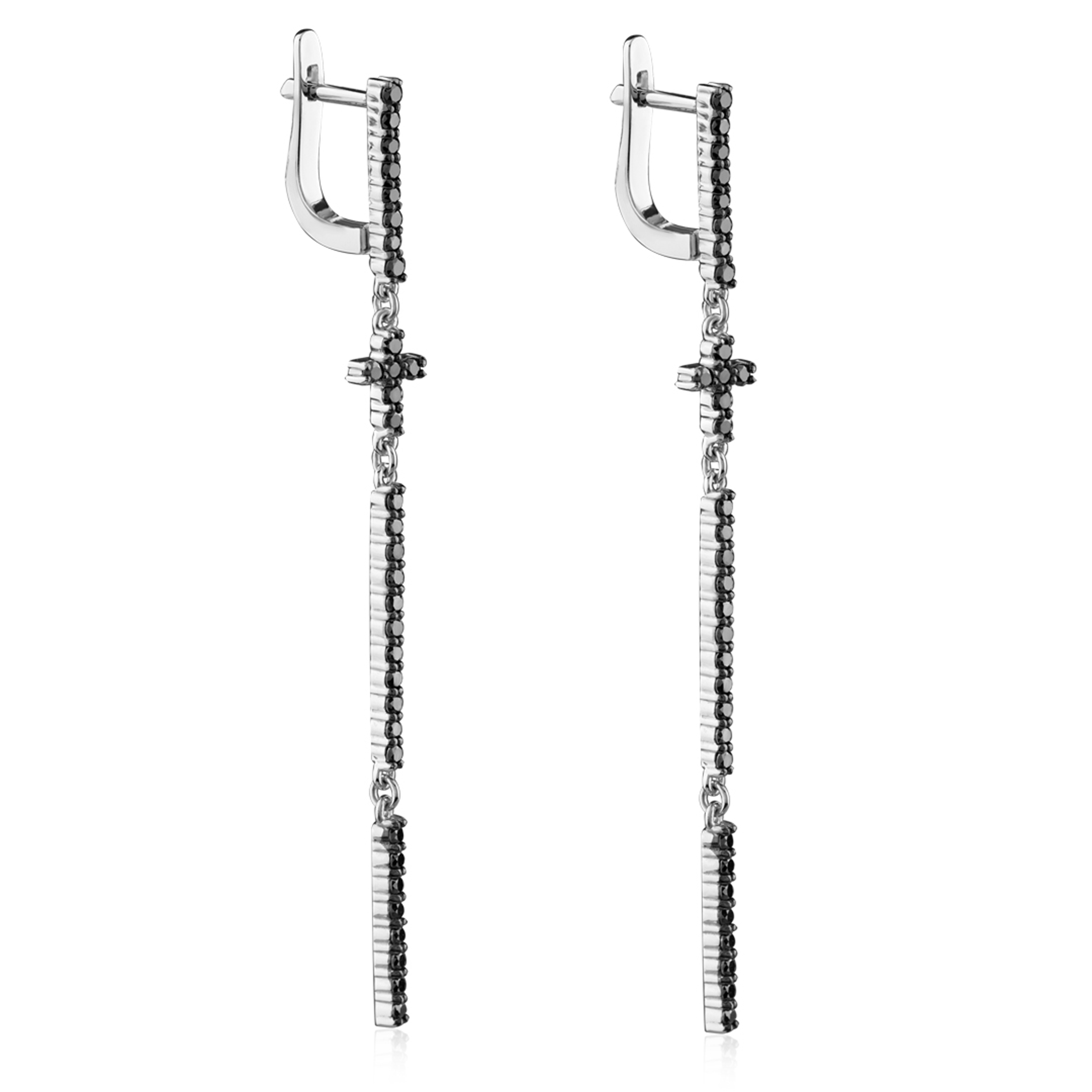 Earrings in white gold with diamonds NIGHTSHADE