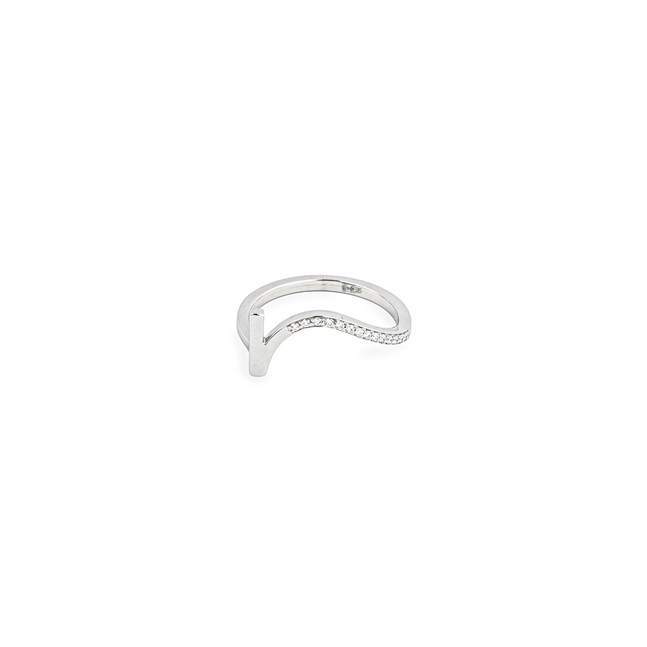 KOVA Кольцо Curve 01 из белого золота с бриллиантами кольцо из белого золота с бриллиантами и кварцем